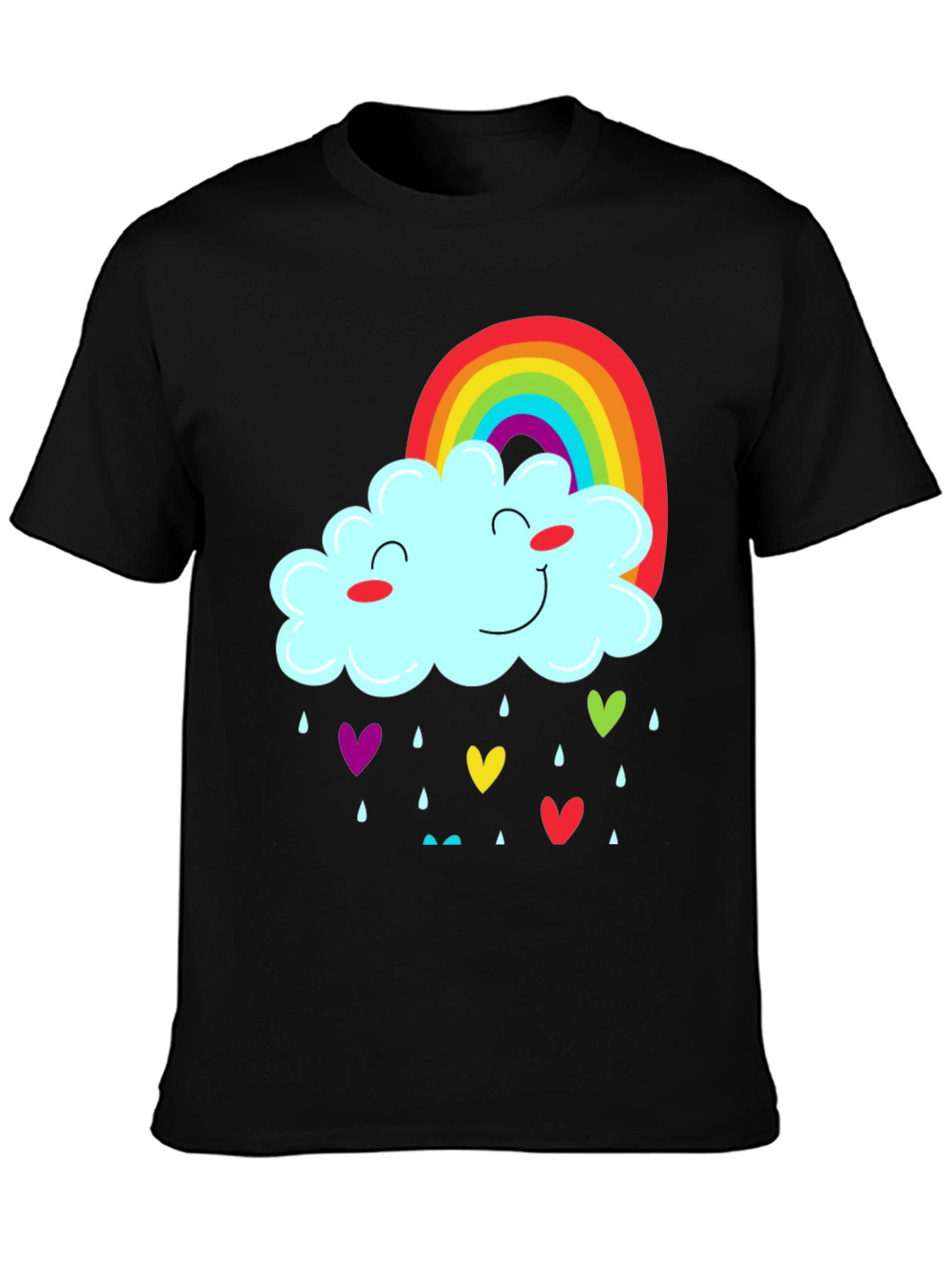Rainbow Cloud Heart Rain T-Shirt