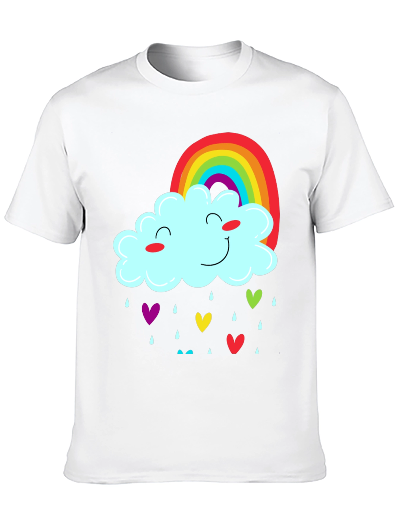 Rainbow Cloud Heart Rain T-Shirt