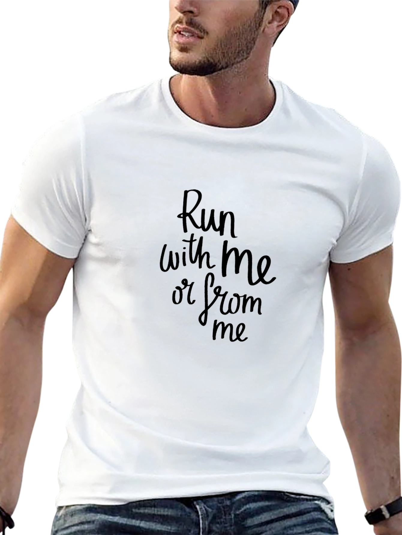 Run With Me Tee - Black Graphic T-Shirt
