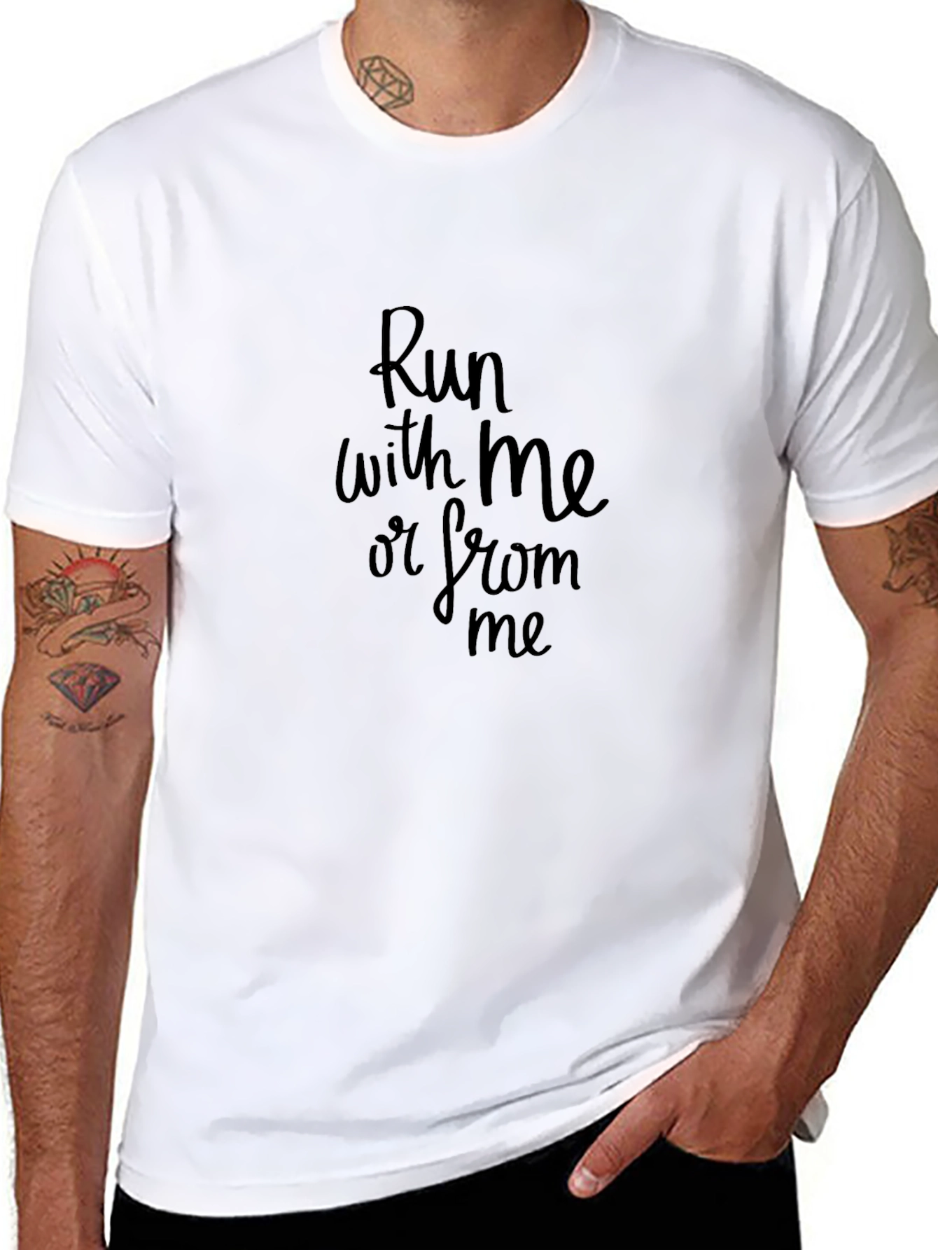 Run With Me Tee - Black Graphic T-Shirt