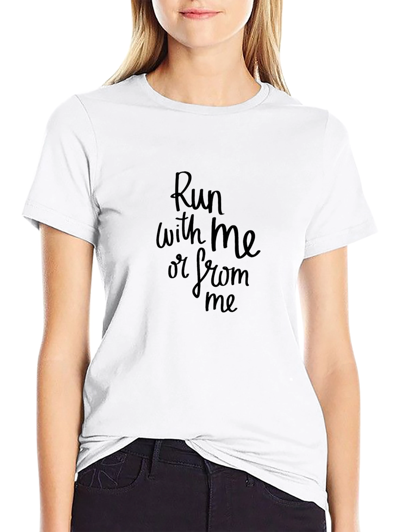 Run With Me Tee - Black Graphic T-Shirt