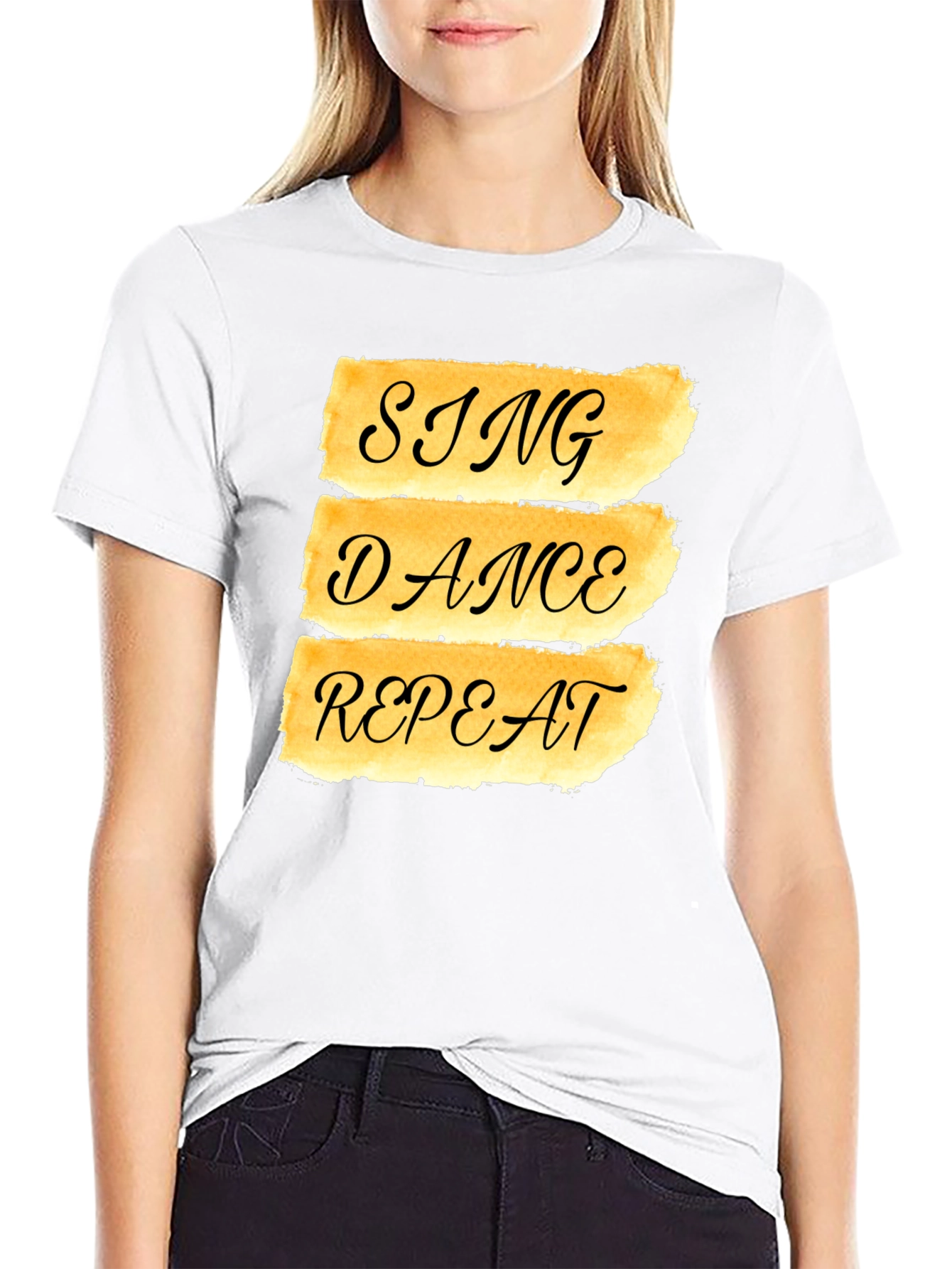 Sing Dance Repeat Graphic Tee - Black
