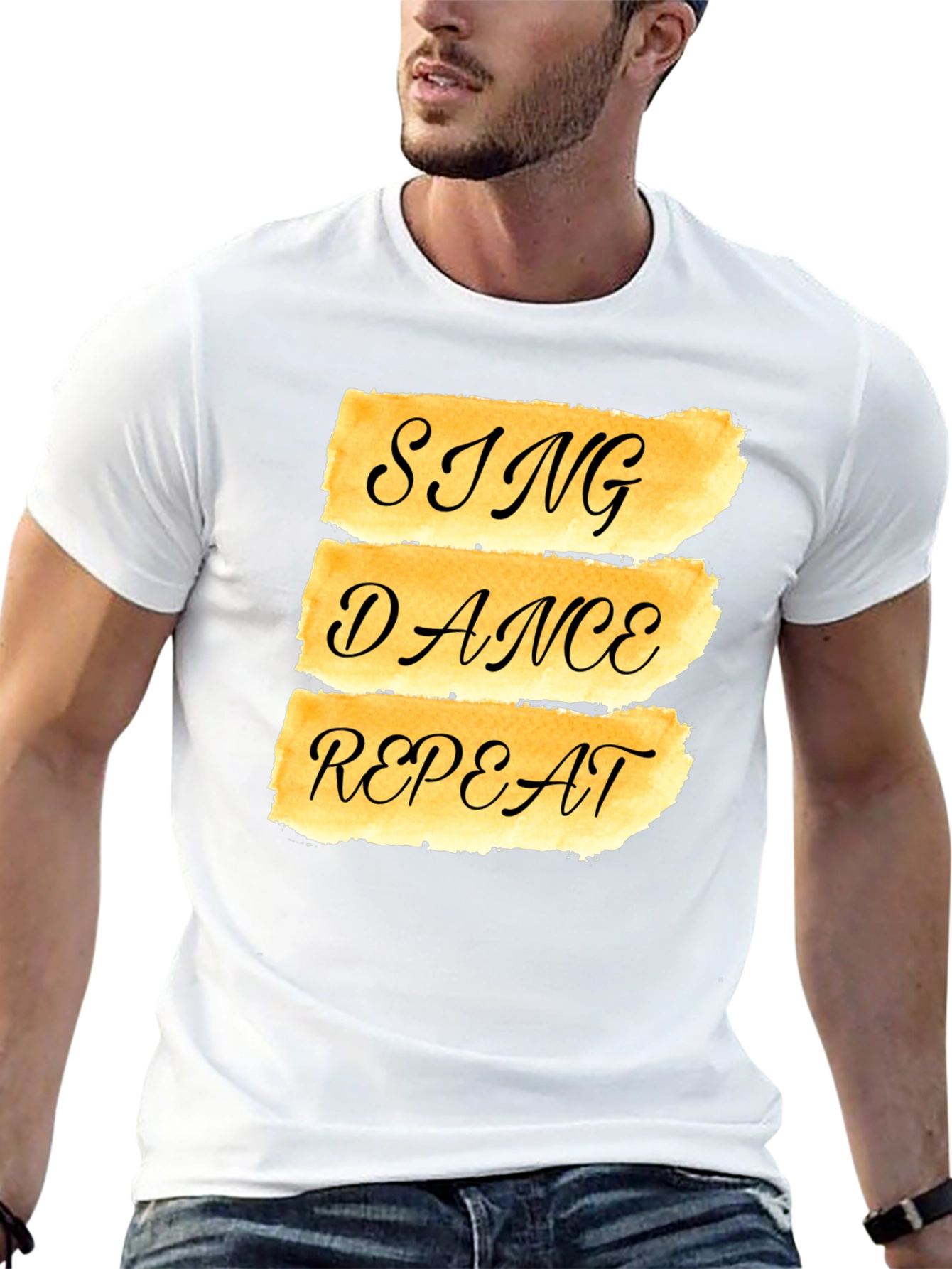 Sing Dance Repeat Graphic Tee - Black
