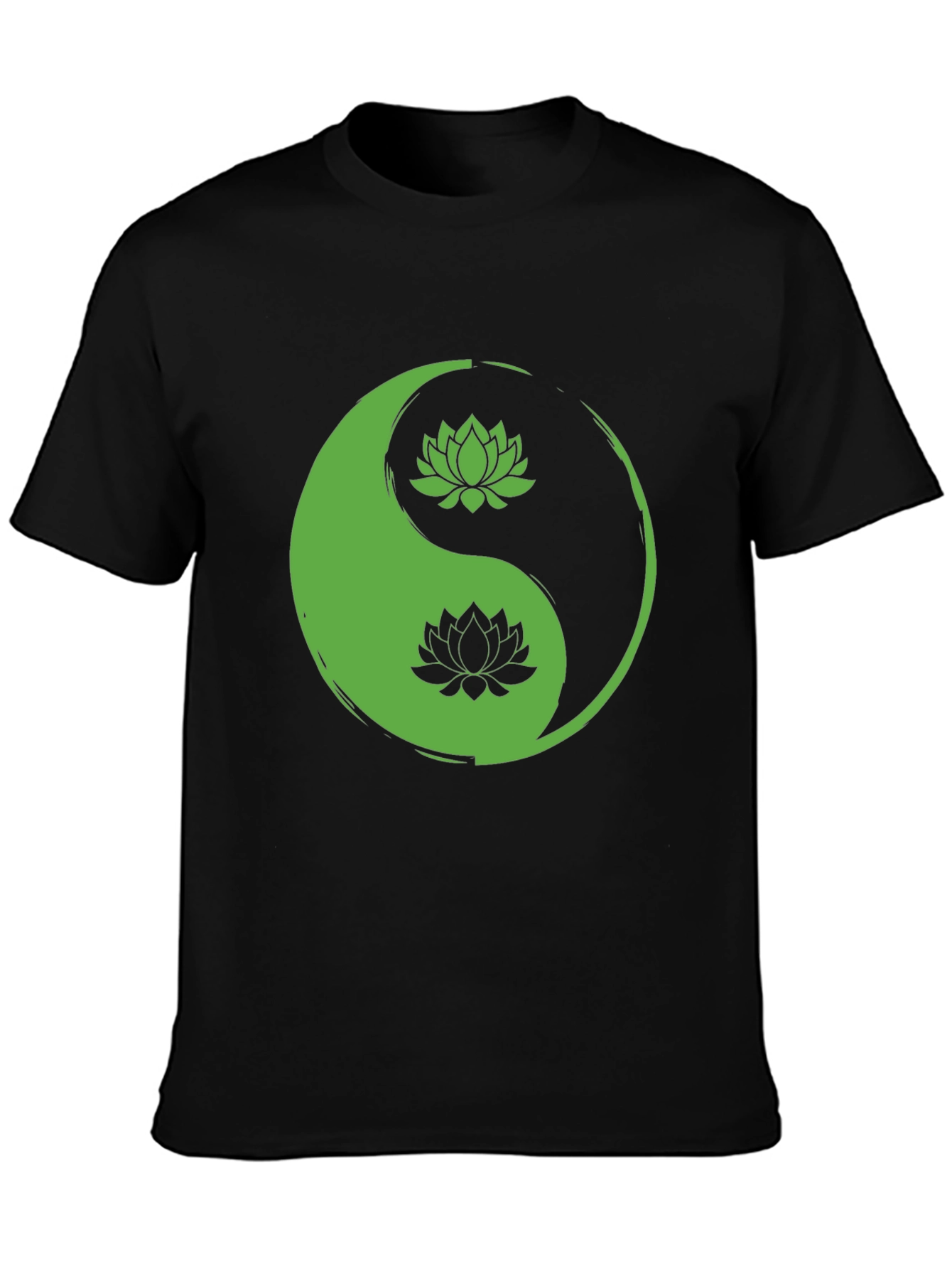 Yin Yang Lotus Black T-Shirt - Balance & Style