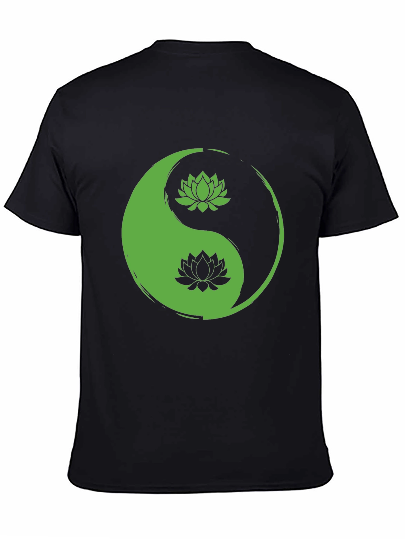 Yin Yang Lotus Black T-Shirt - Balance & Style