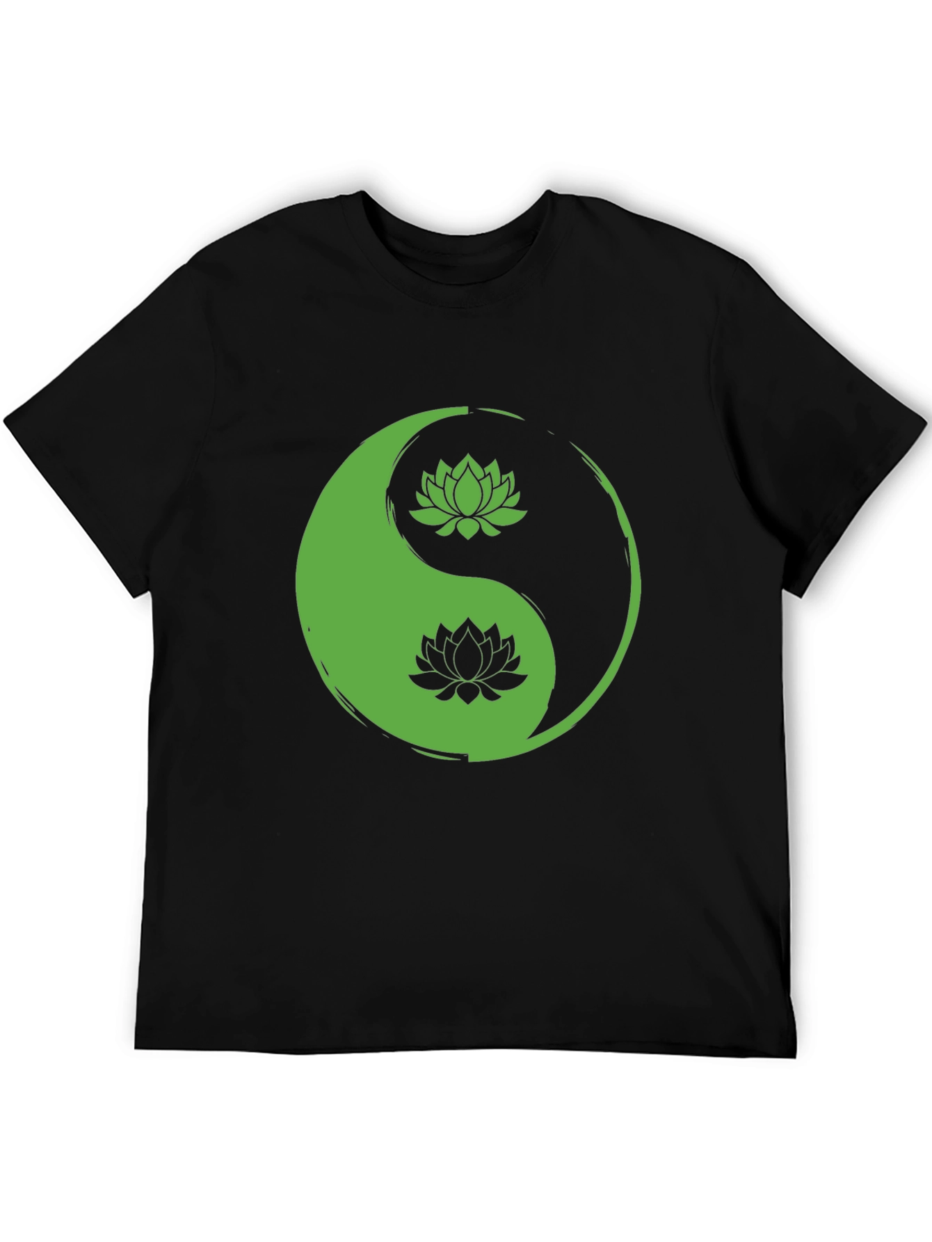 Yin Yang Lotus Black T-Shirt - Balance & Style
