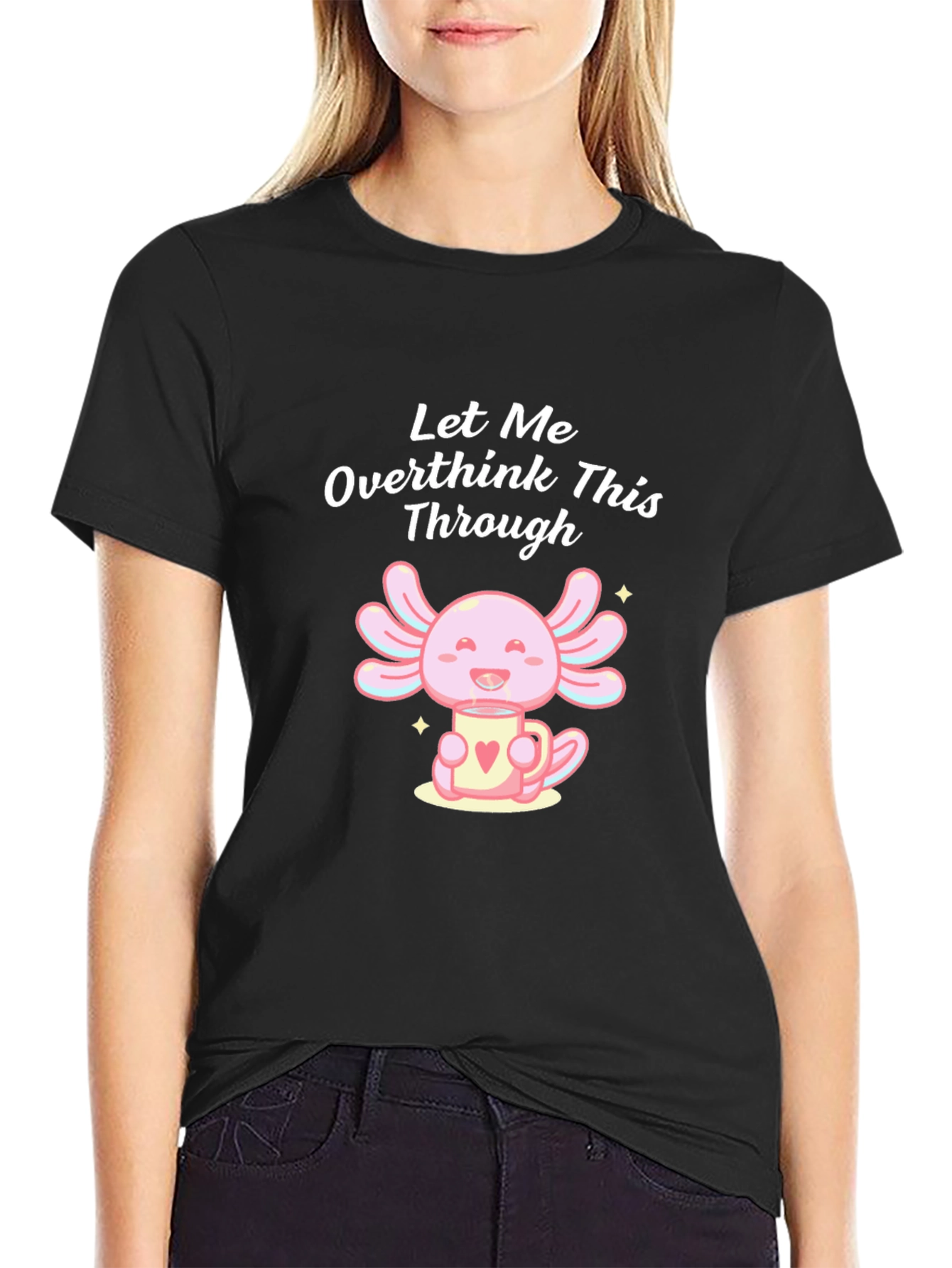 Overthink Axolotl Graphic Tee - Trendy Unisex Shirt