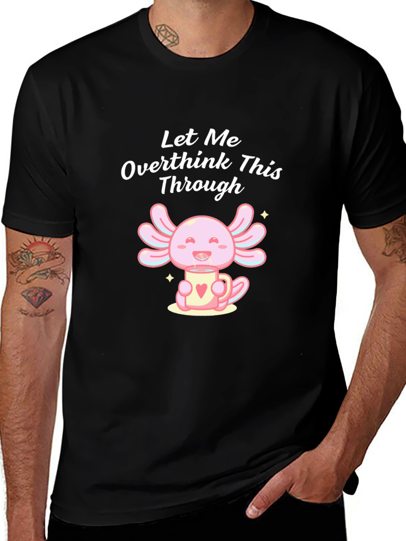 Overthink Axolotl Graphic Tee - Trendy Unisex Shirt