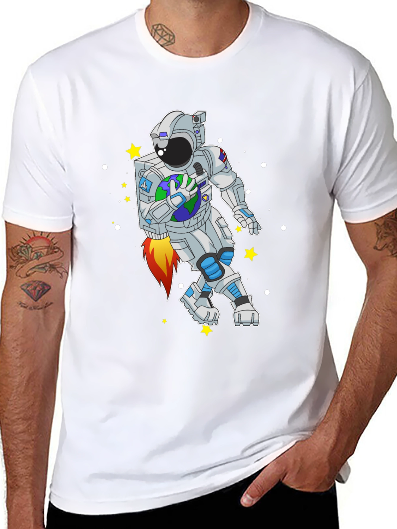 Astronaut Earth T-Shirt - Space Adventure Tee