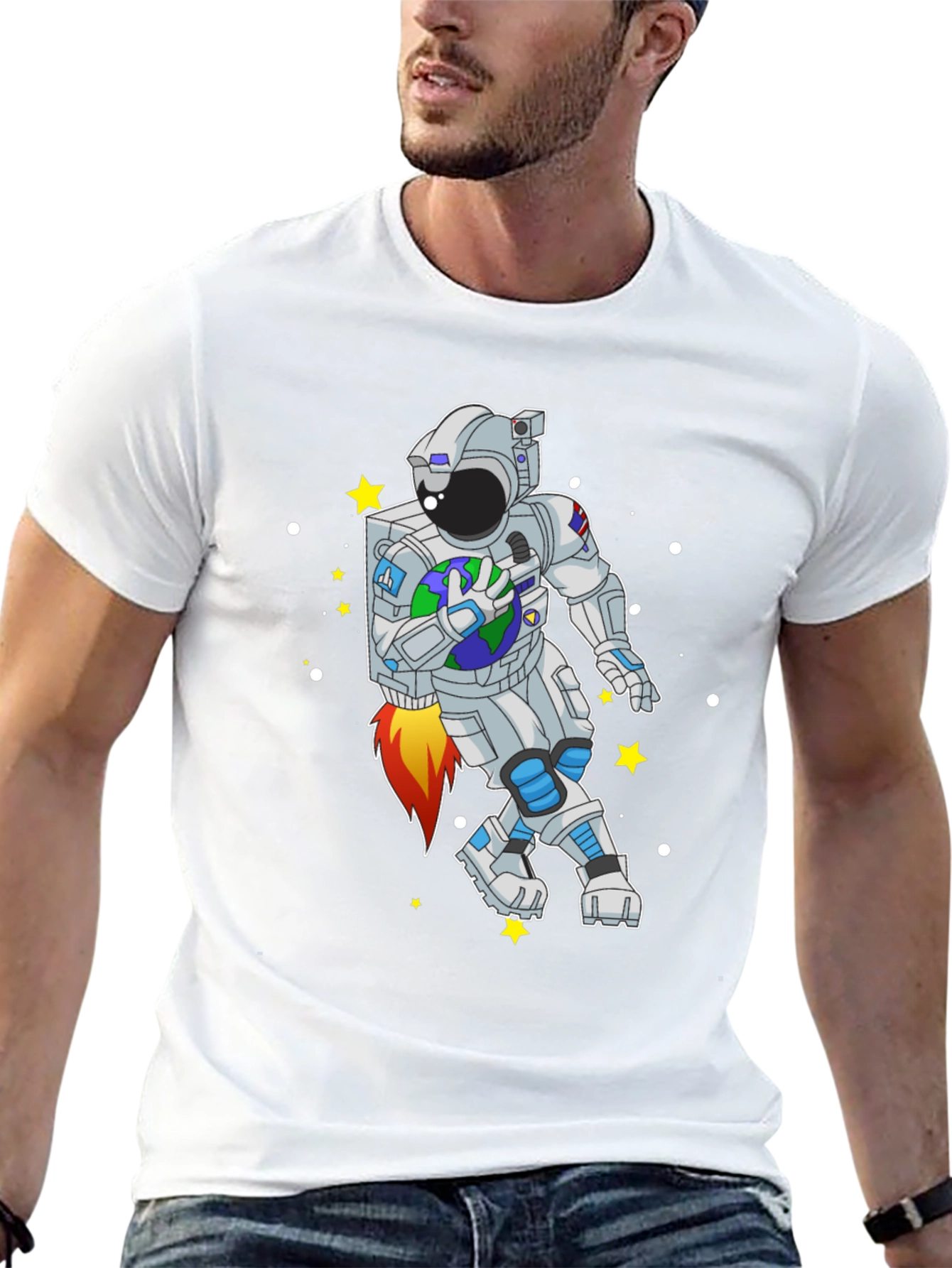 Astronaut Earth T-Shirt - Space Adventure Tee