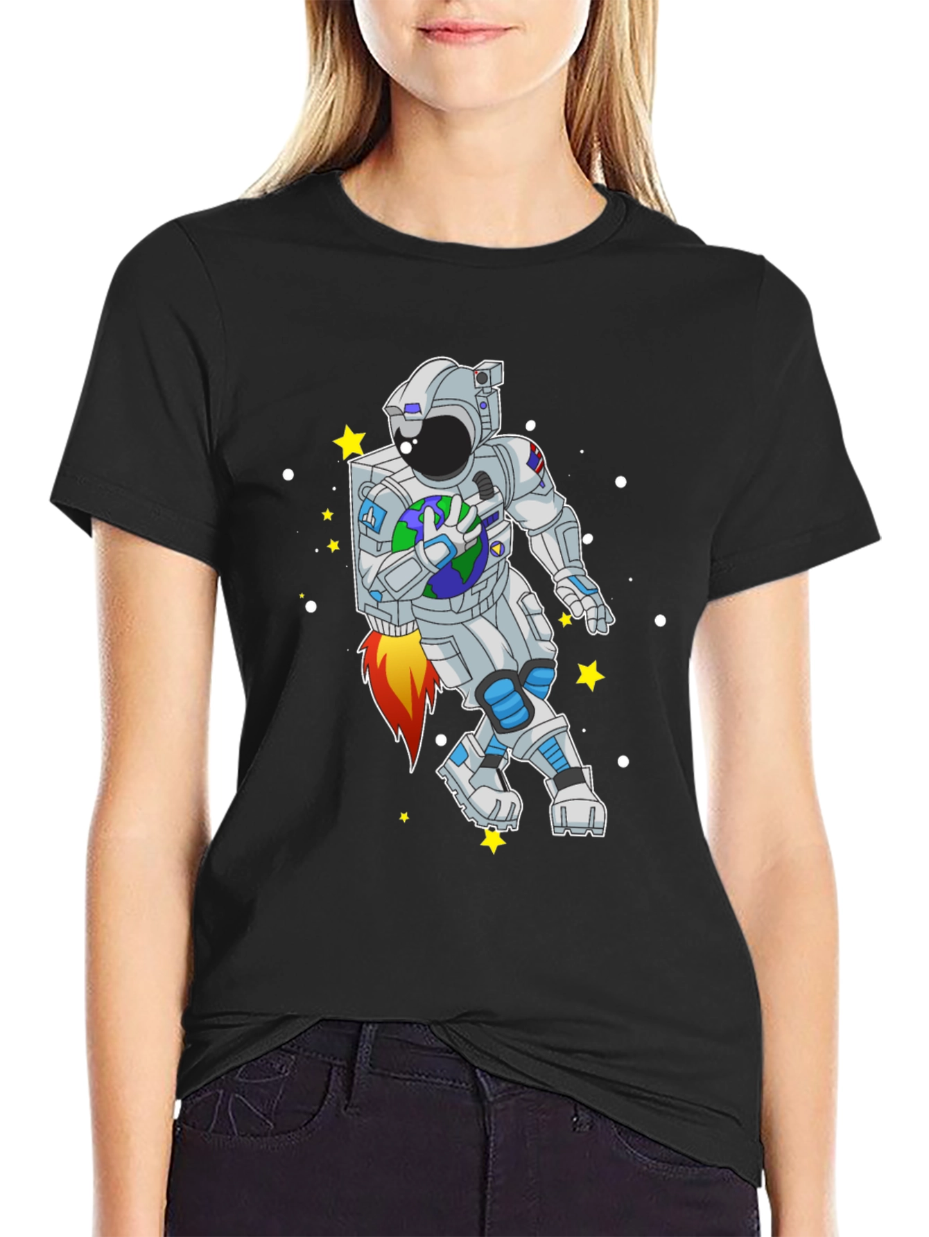 Astronaut Earth T-Shirt - Space Adventure Tee