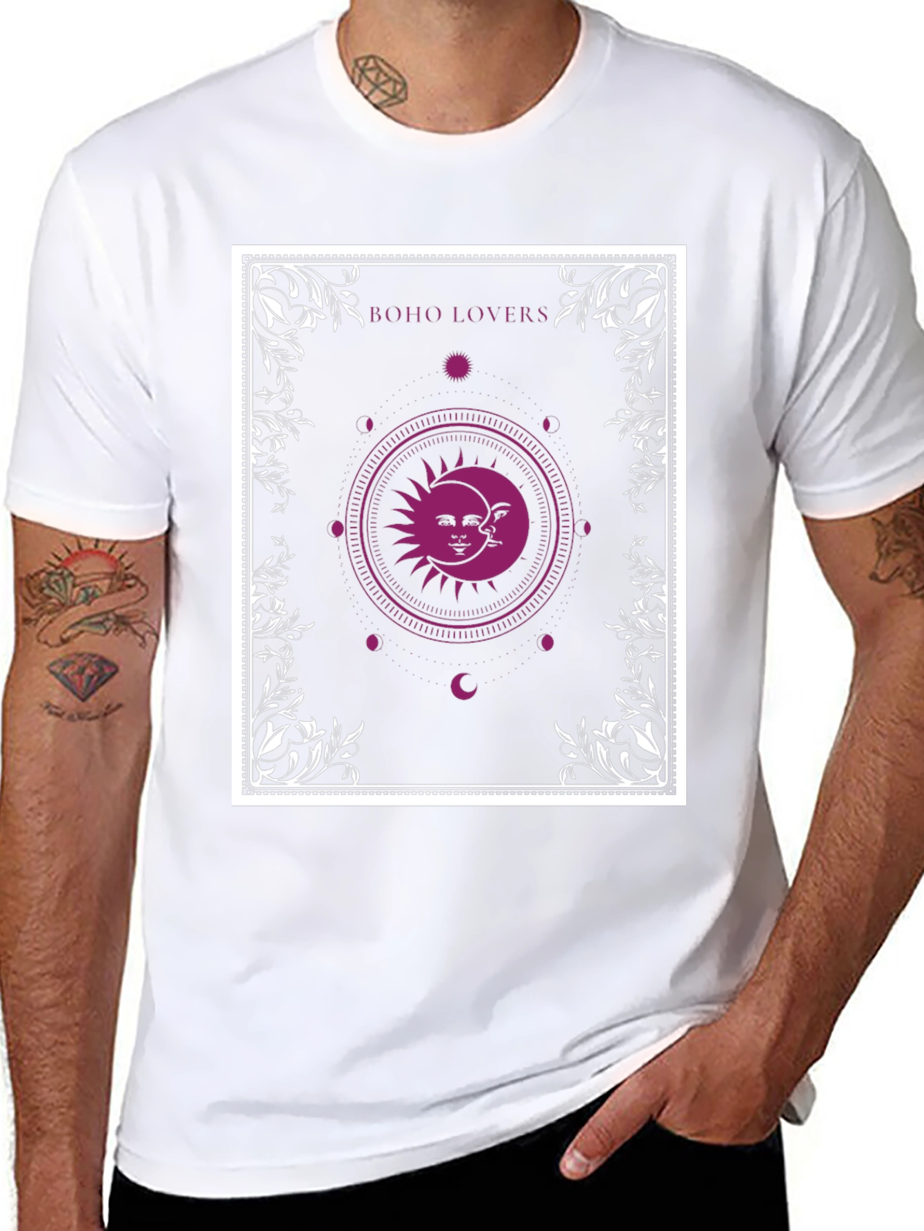 Boho Lovers Sun and Moon Graphic Tee