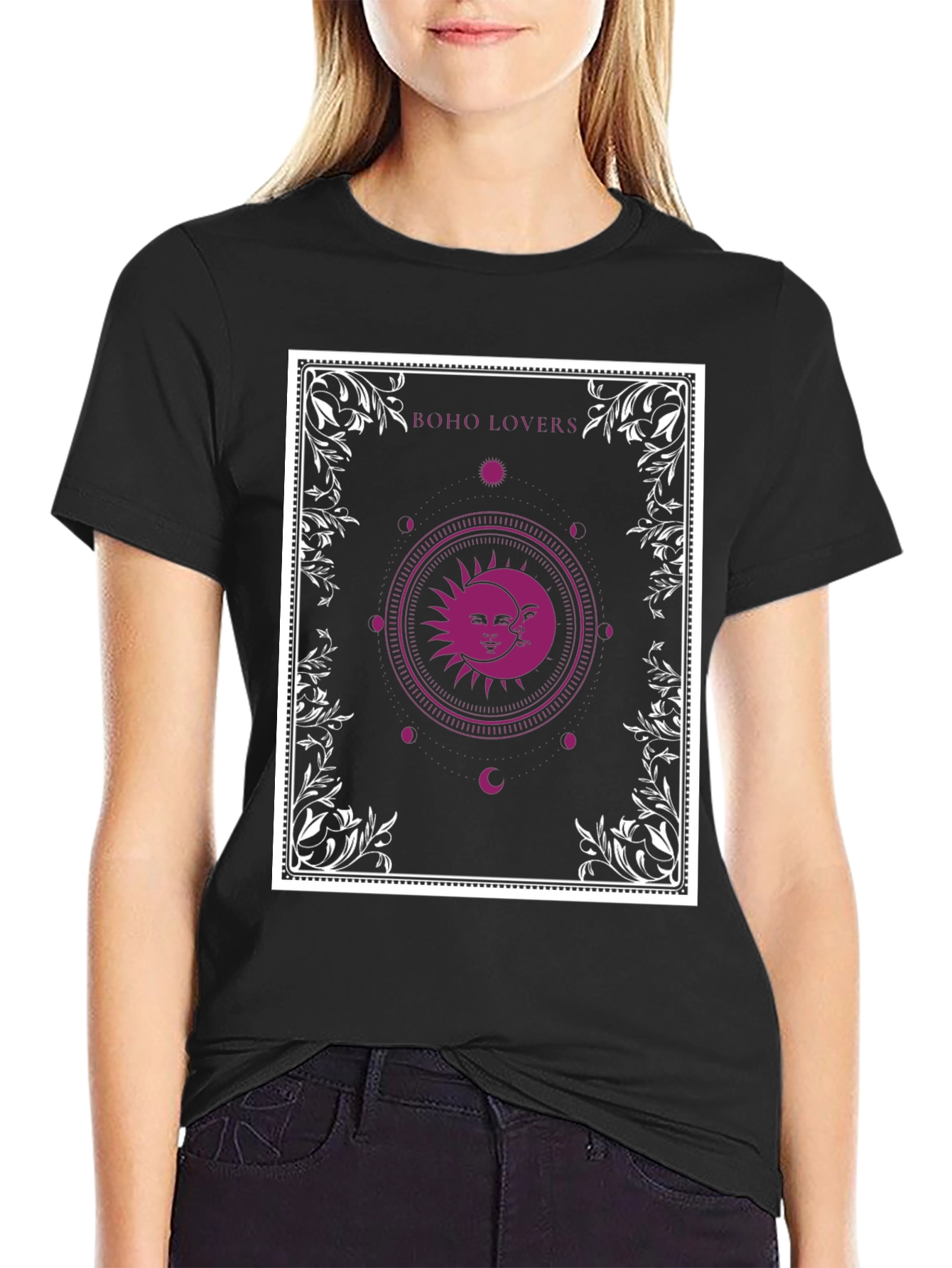 Boho Lovers Sun and Moon Graphic Tee