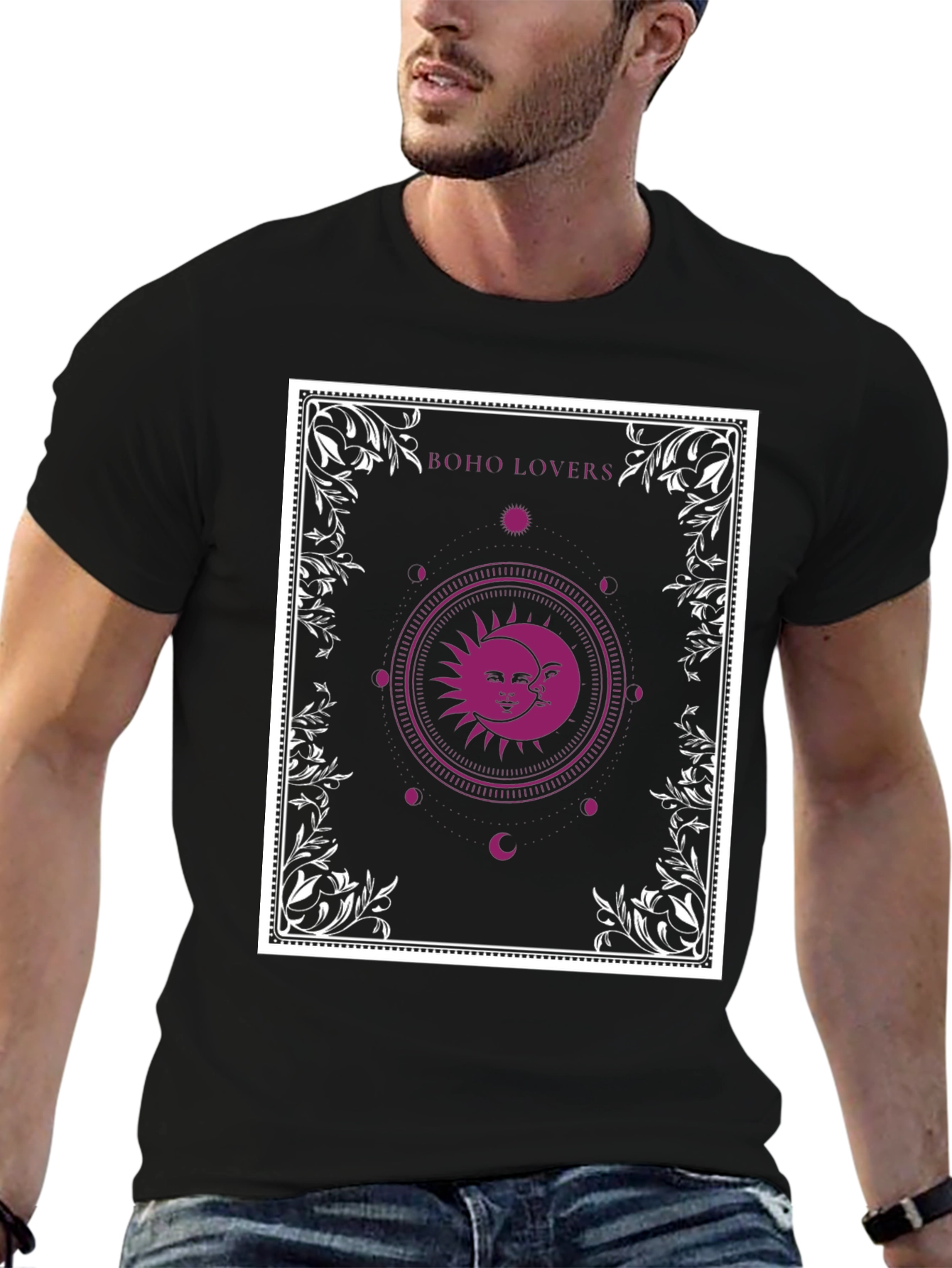 Boho Lovers Sun and Moon Graphic Tee