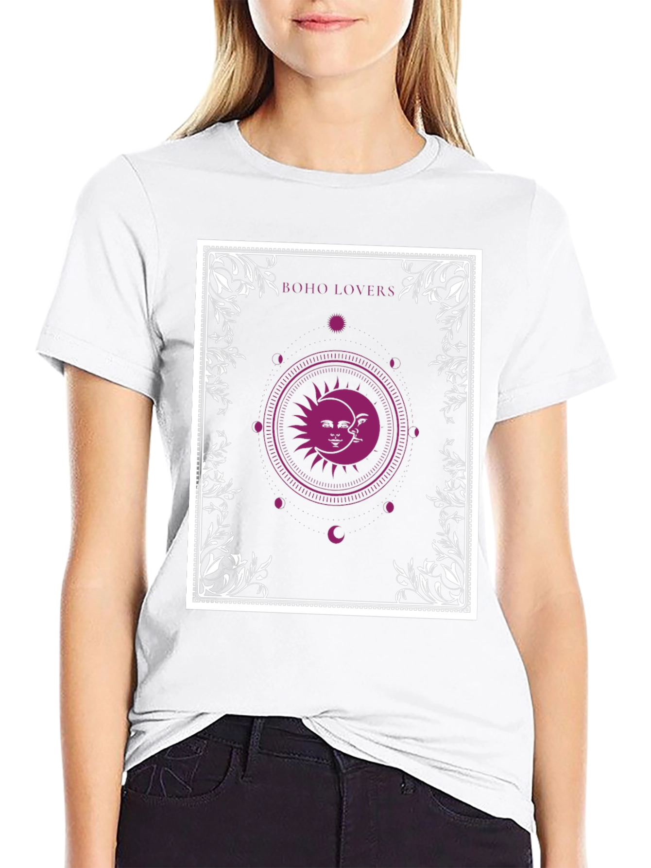 Boho Lovers Sun and Moon Graphic Tee