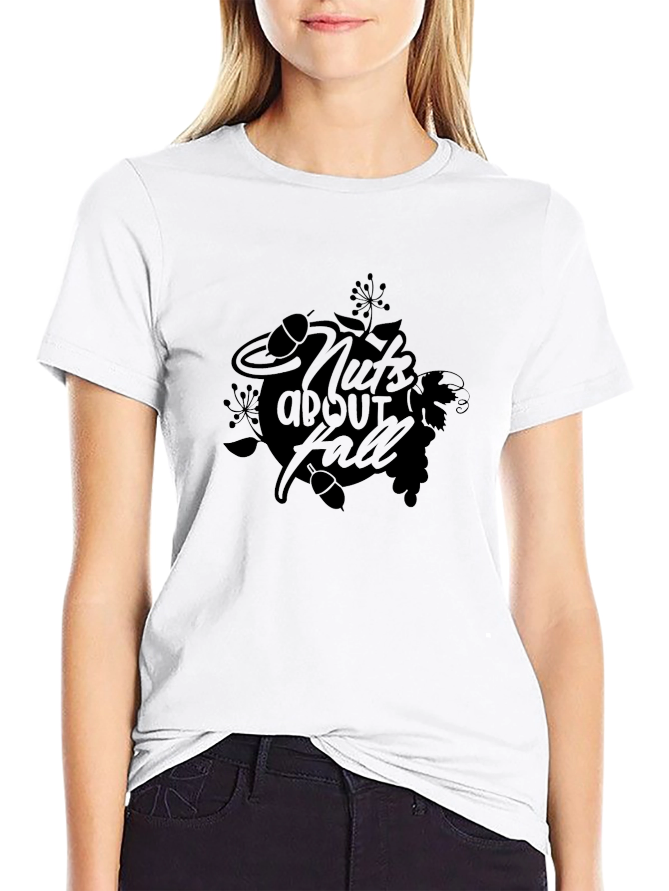 Nuts About Fall Black Graphic Tee