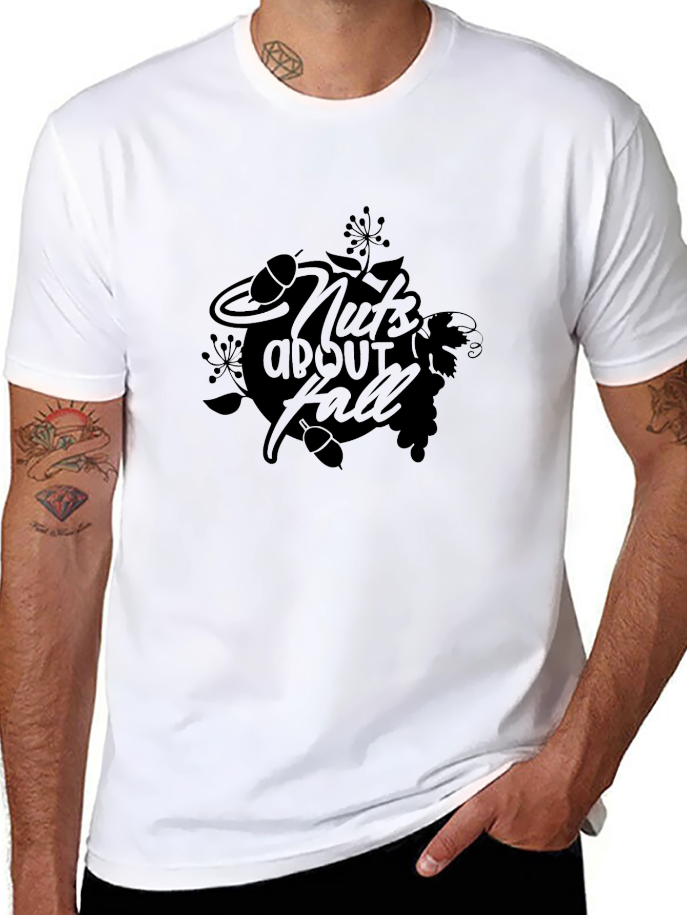 Nuts About Fall Black Graphic Tee
