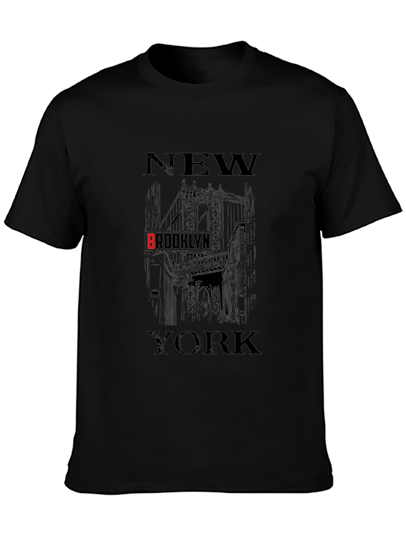 New York Brooklyn Black Graphic T-Shirt