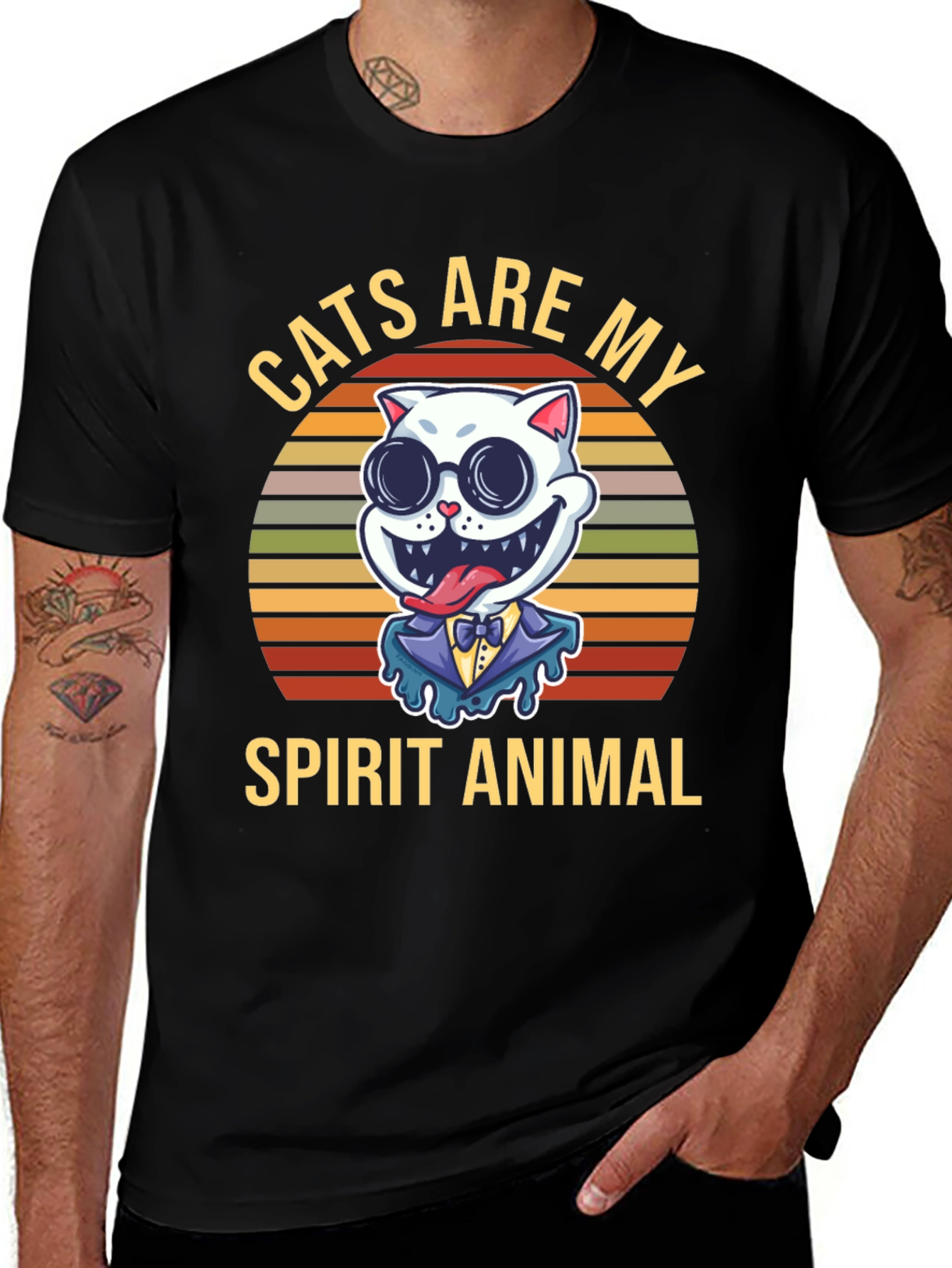 Cats Are My Spirit Animal Graphic T-Shirt