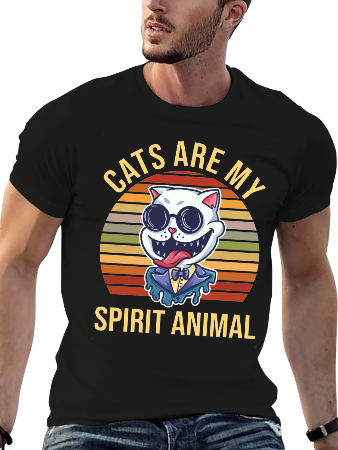 Cats Are My Spirit Animal Graphic T-Shirt
