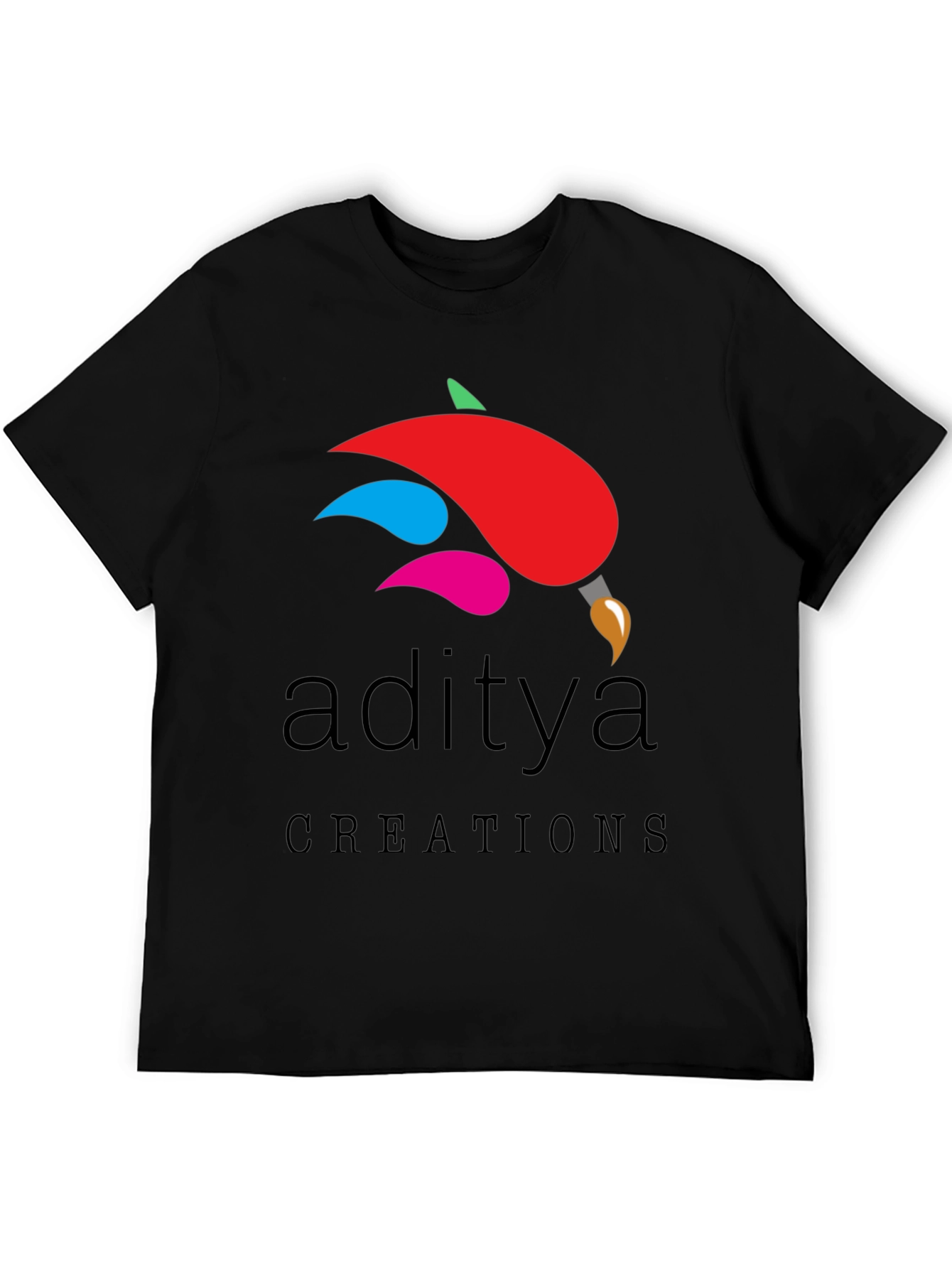 Aditya Creations Black Graphic Tee