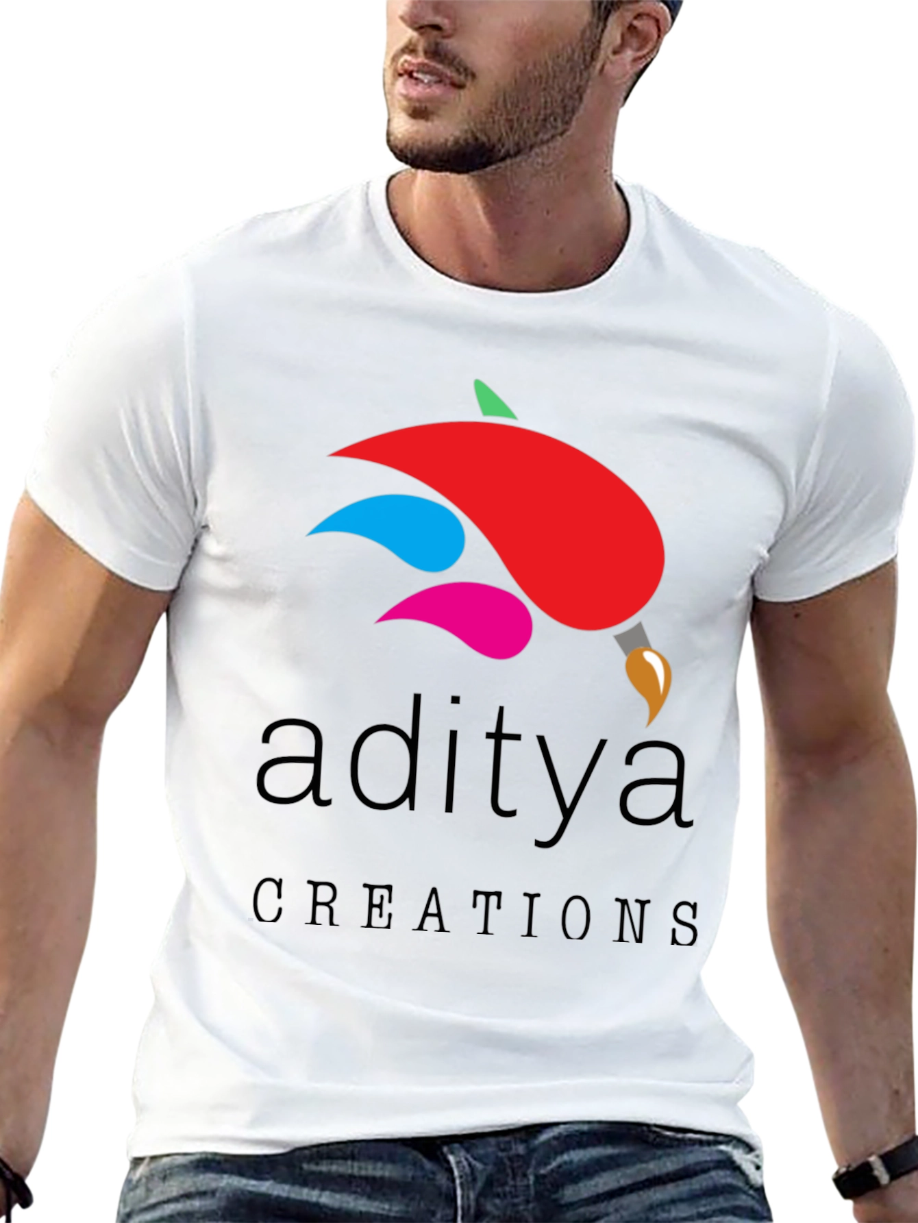 Aditya Creations Black Graphic Tee
