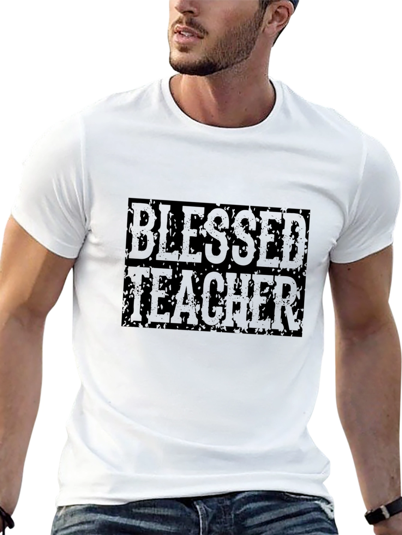 Blessed Teacher Graphic Tee - Black Cotton T-Shirt