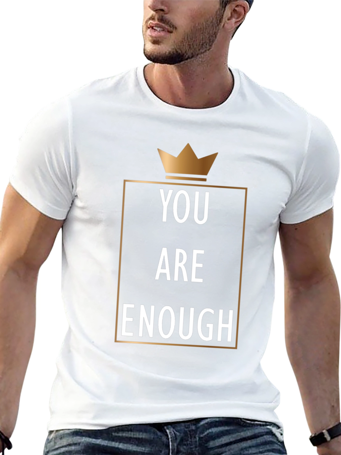 You Are Enough Graphic Tee - Motivational Crown Design