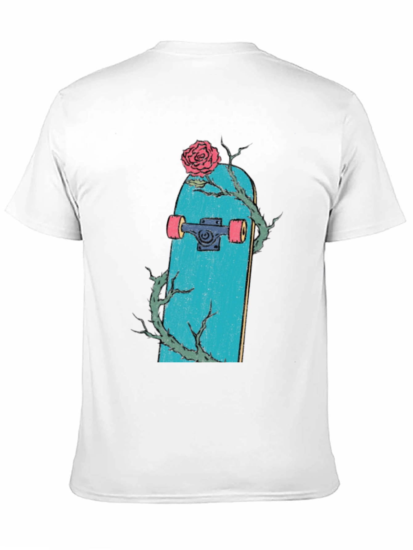 Skateboard Rose Graphic T-Shirt - Trendy Streetwear