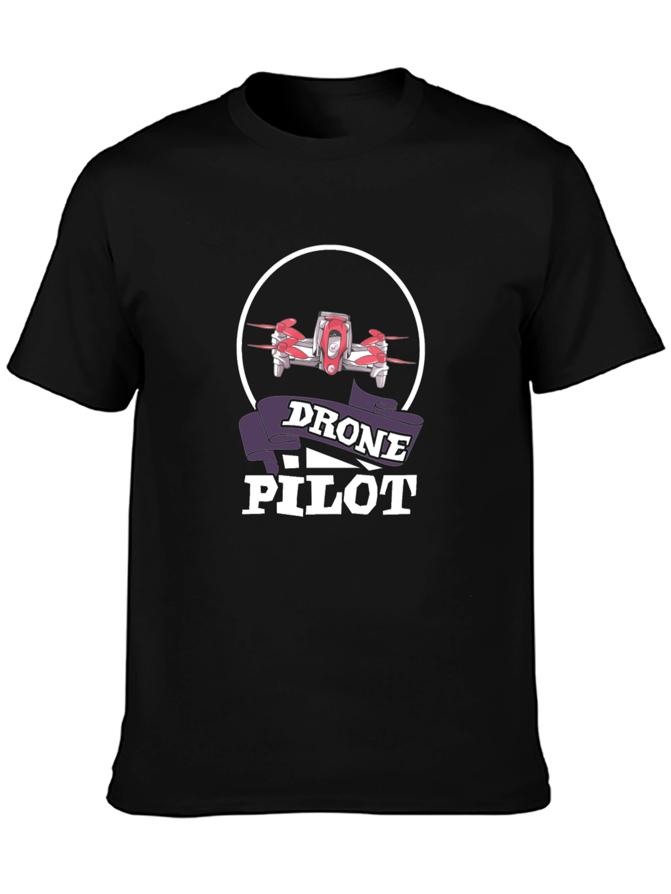 Drone Pilot Graphic Tee - Black Cotton T-Shirt
