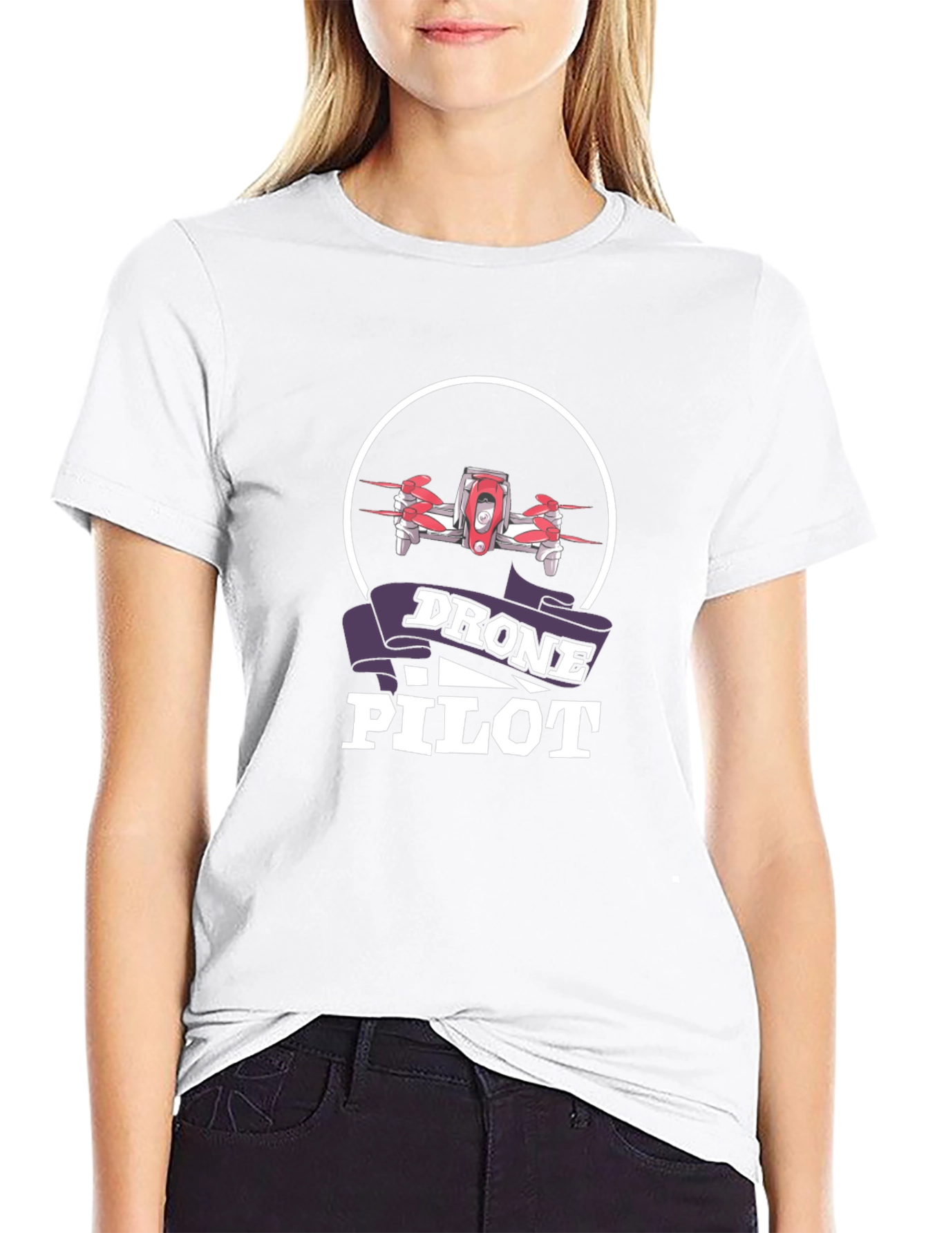 Drone Pilot Graphic Tee - Black Cotton T-Shirt