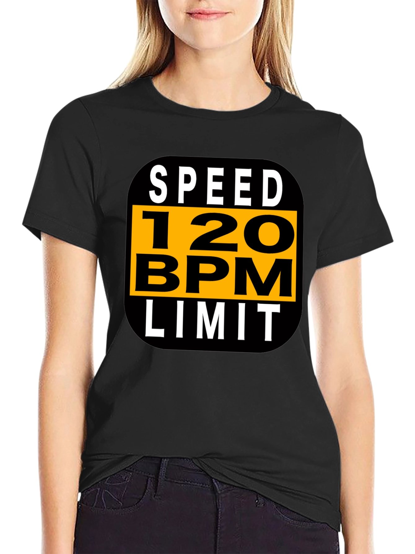 Speed 120 BPM Limit Black Graphic Tee