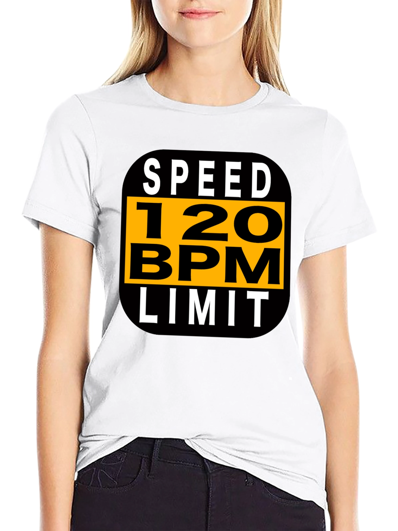 Speed 120 BPM Limit Black Graphic Tee