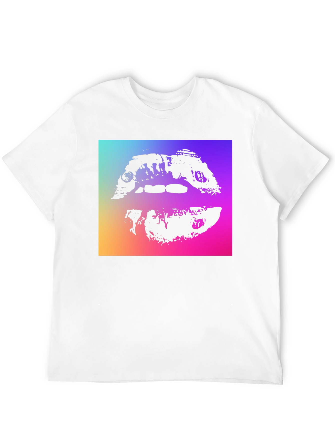Abstract Lips Graphic Tee - Black