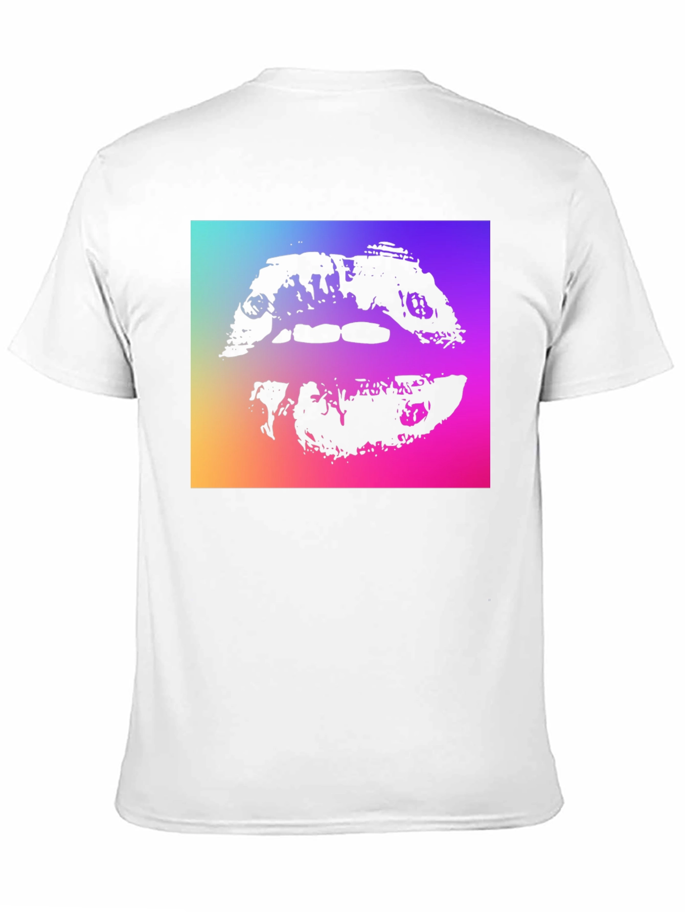 Abstract Lips Graphic Tee - Black