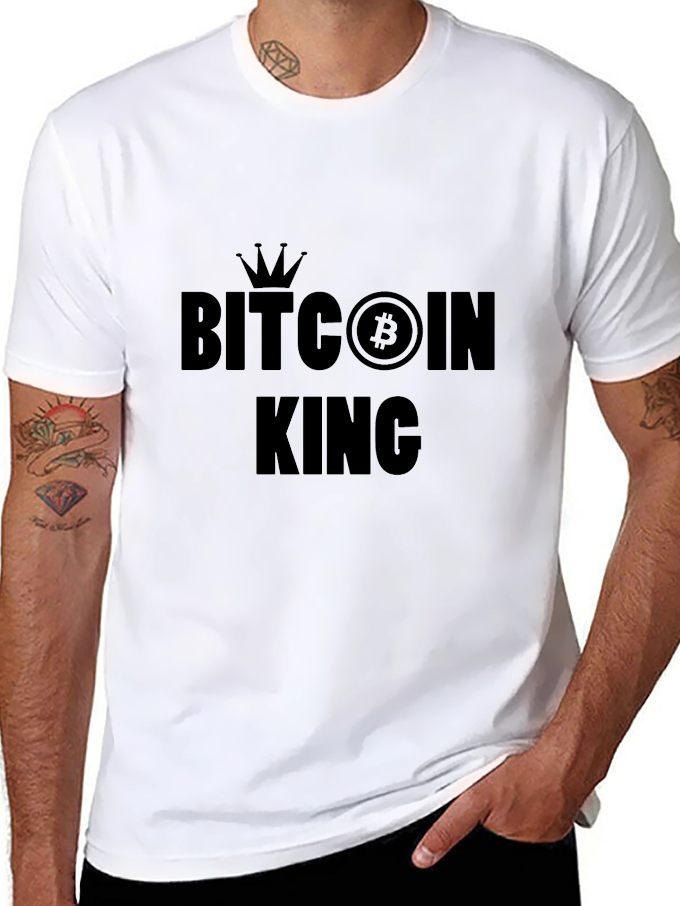 Bitcoin King Black T-Shirt Crypto Currency Tee