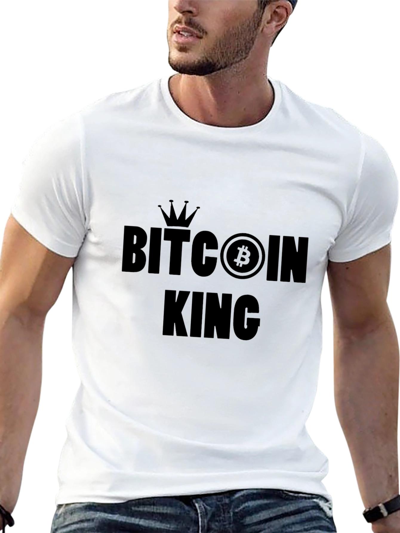 Bitcoin King Black T-Shirt Crypto Currency Tee