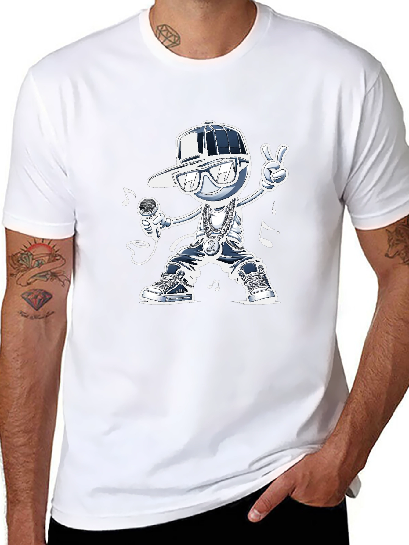 Cool Cartoon Rapper Graphic Tee