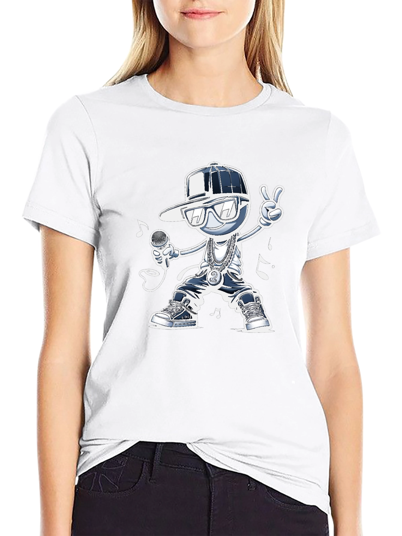 Cool Cartoon Rapper Graphic Tee