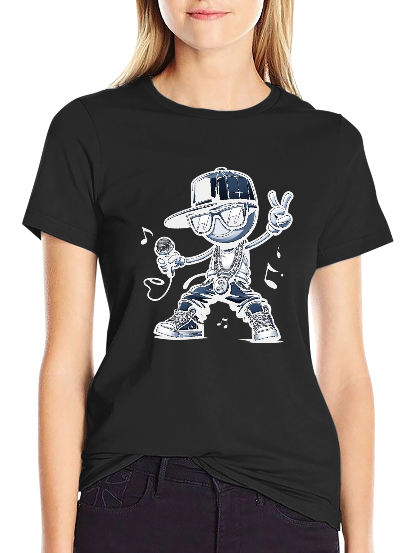 Cool Cartoon Rapper Graphic Tee