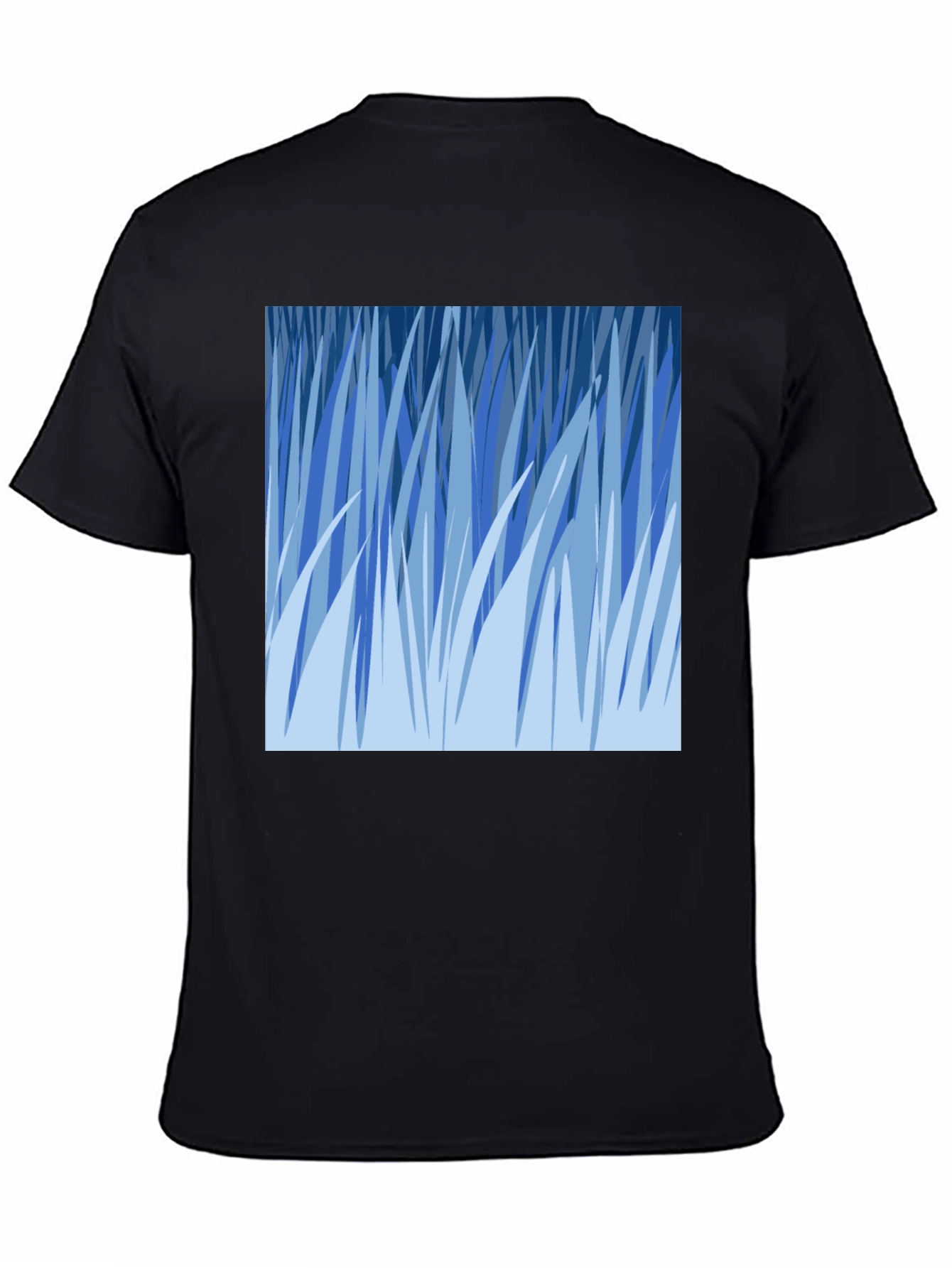 Abstract Blue Grass Graphic Tee - Soft Cotton