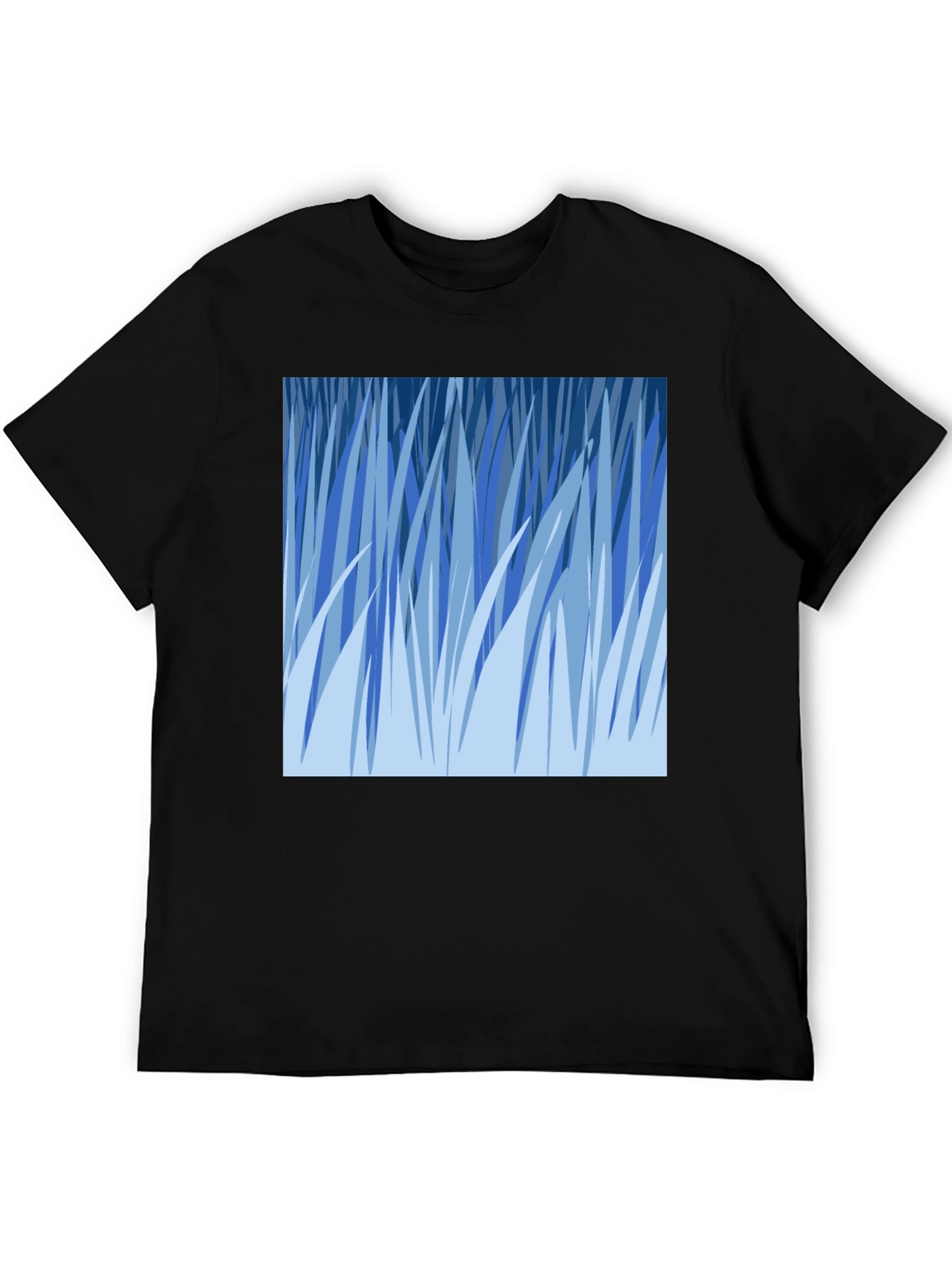 Abstract Blue Grass Graphic Tee - Soft Cotton