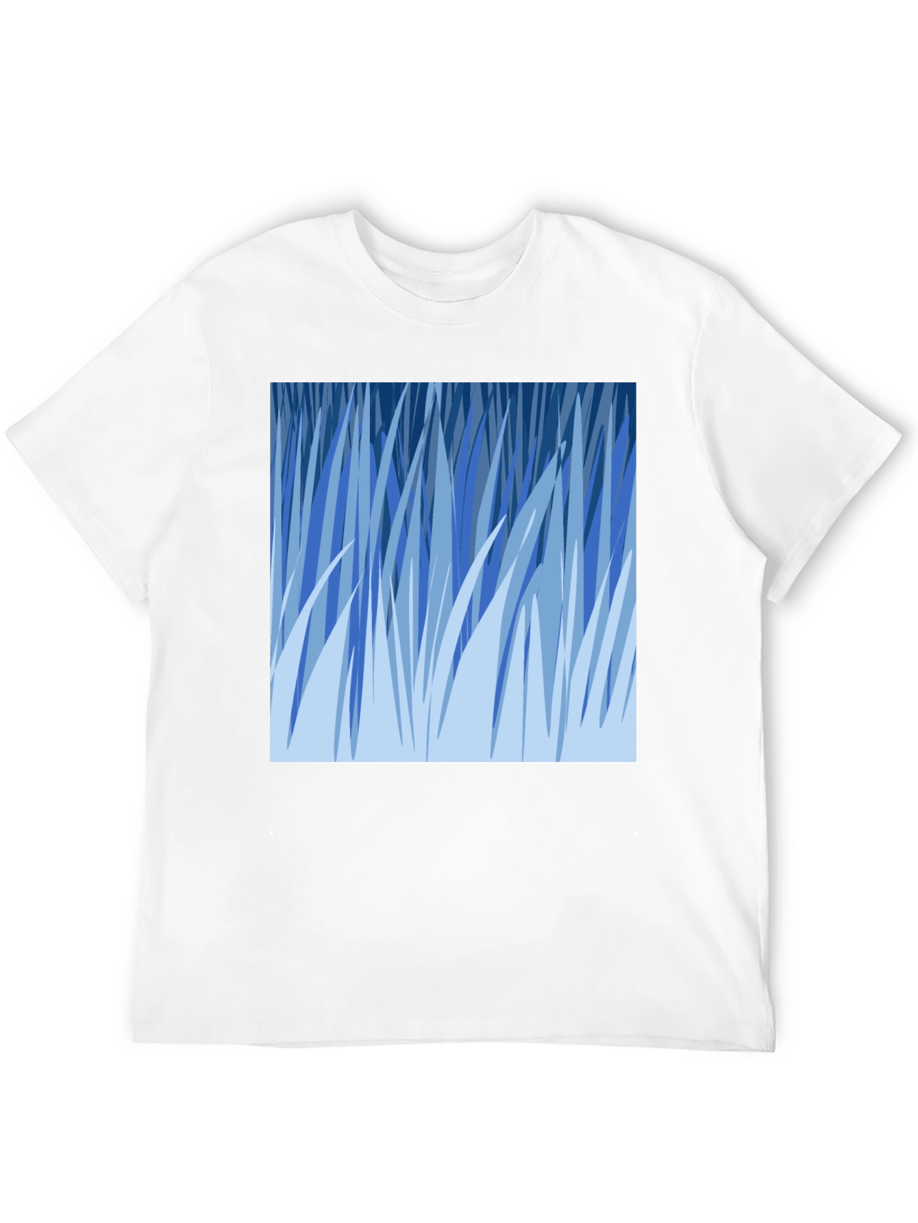 Abstract Blue Grass Graphic Tee - Soft Cotton