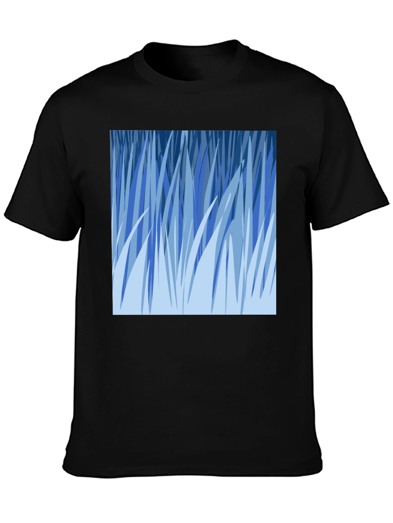 Abstract Blue Grass Graphic Tee - Soft Cotton