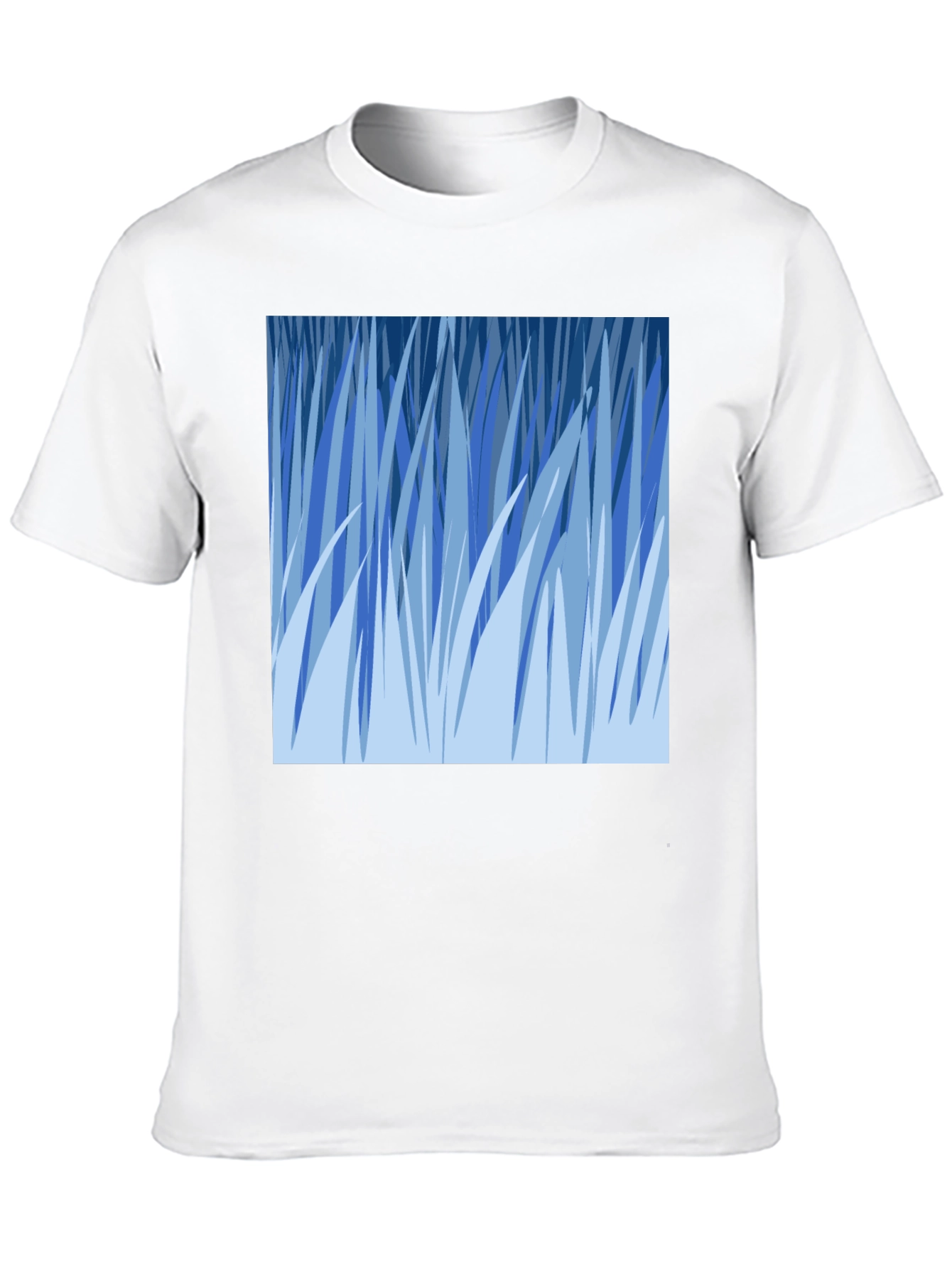 Abstract Blue Grass Graphic Tee - Soft Cotton