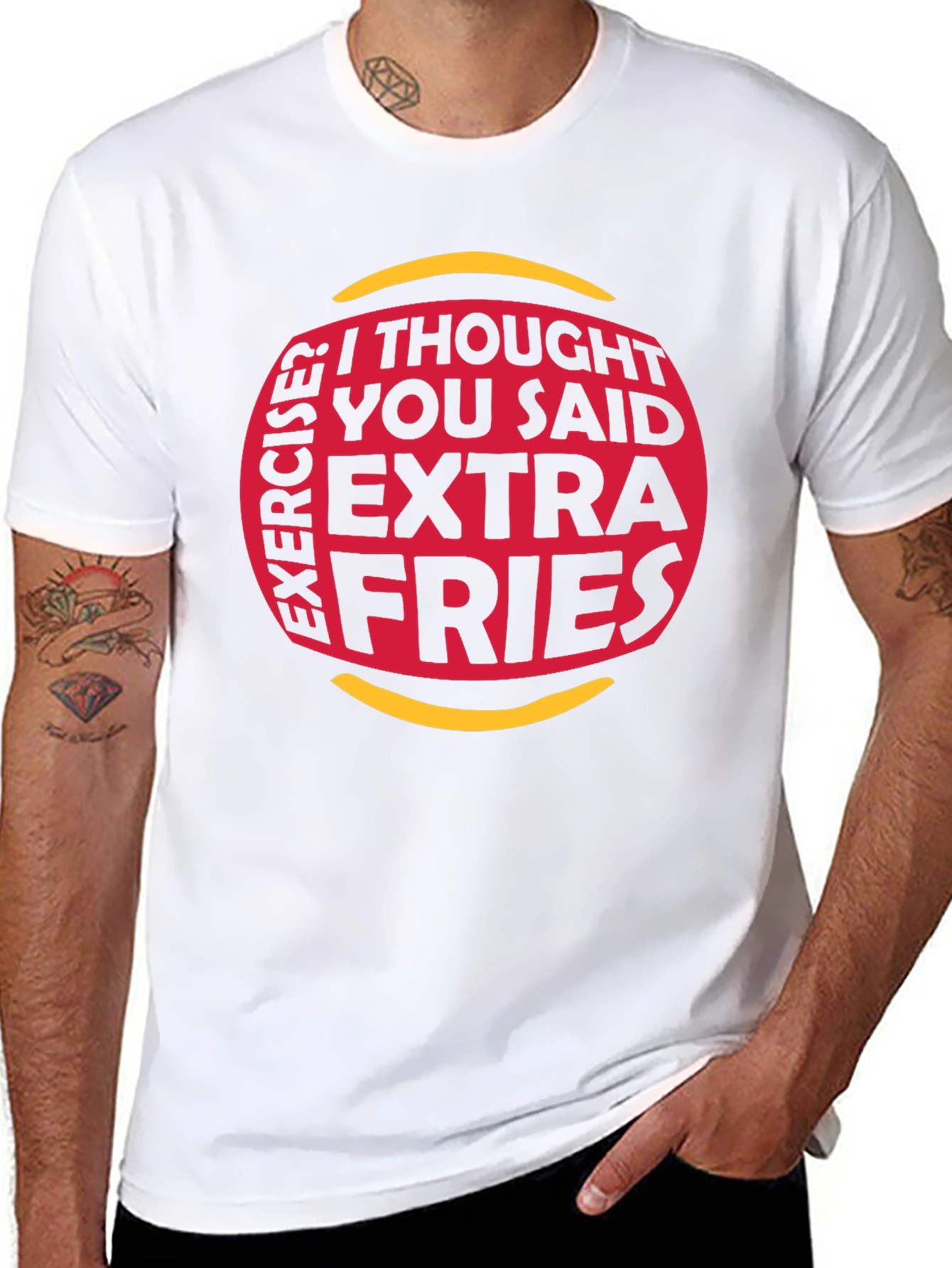 Extra Fries Graphic Tee - Funny Workout Shirt