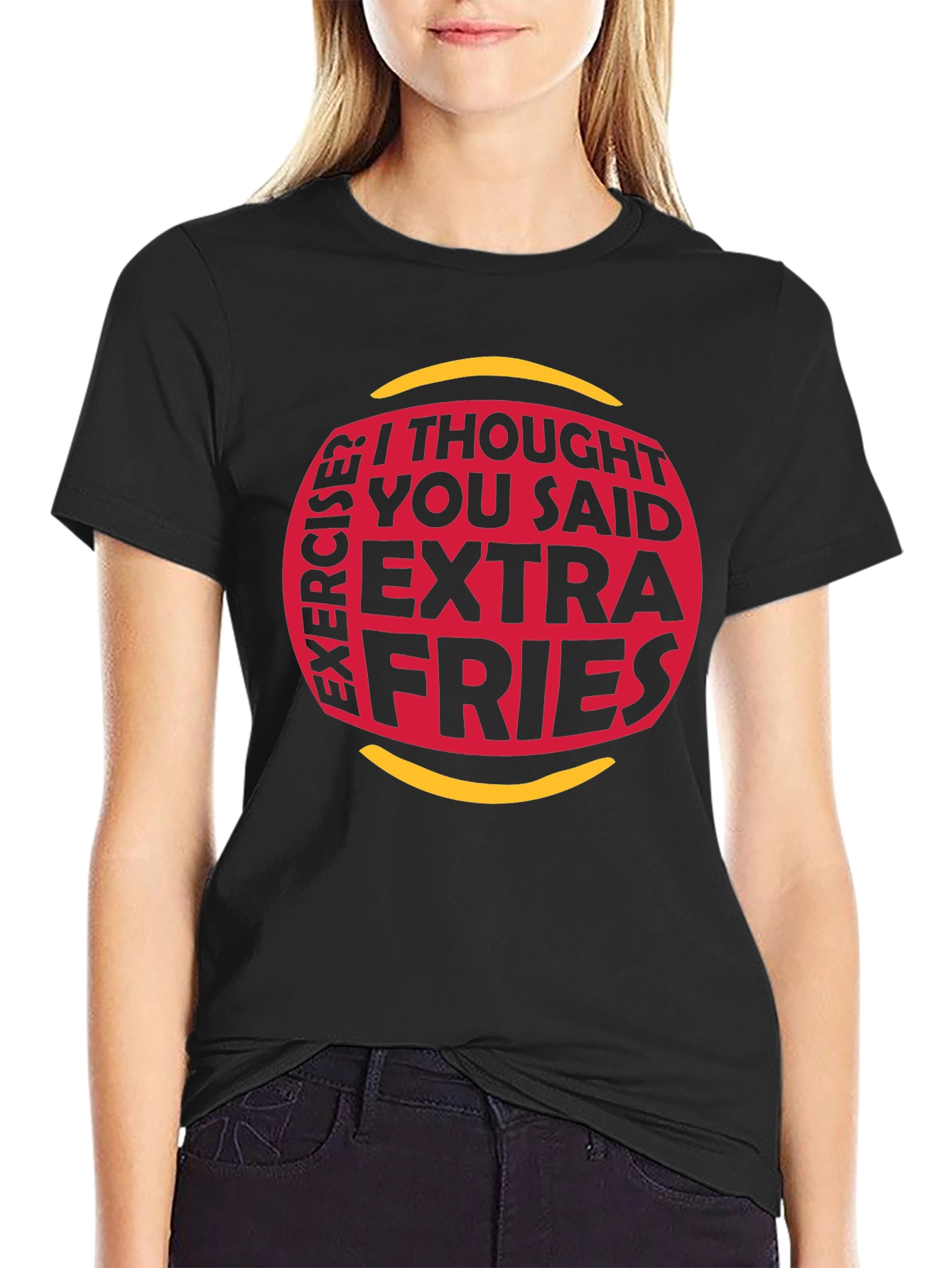 Extra Fries Graphic Tee - Funny Workout Shirt