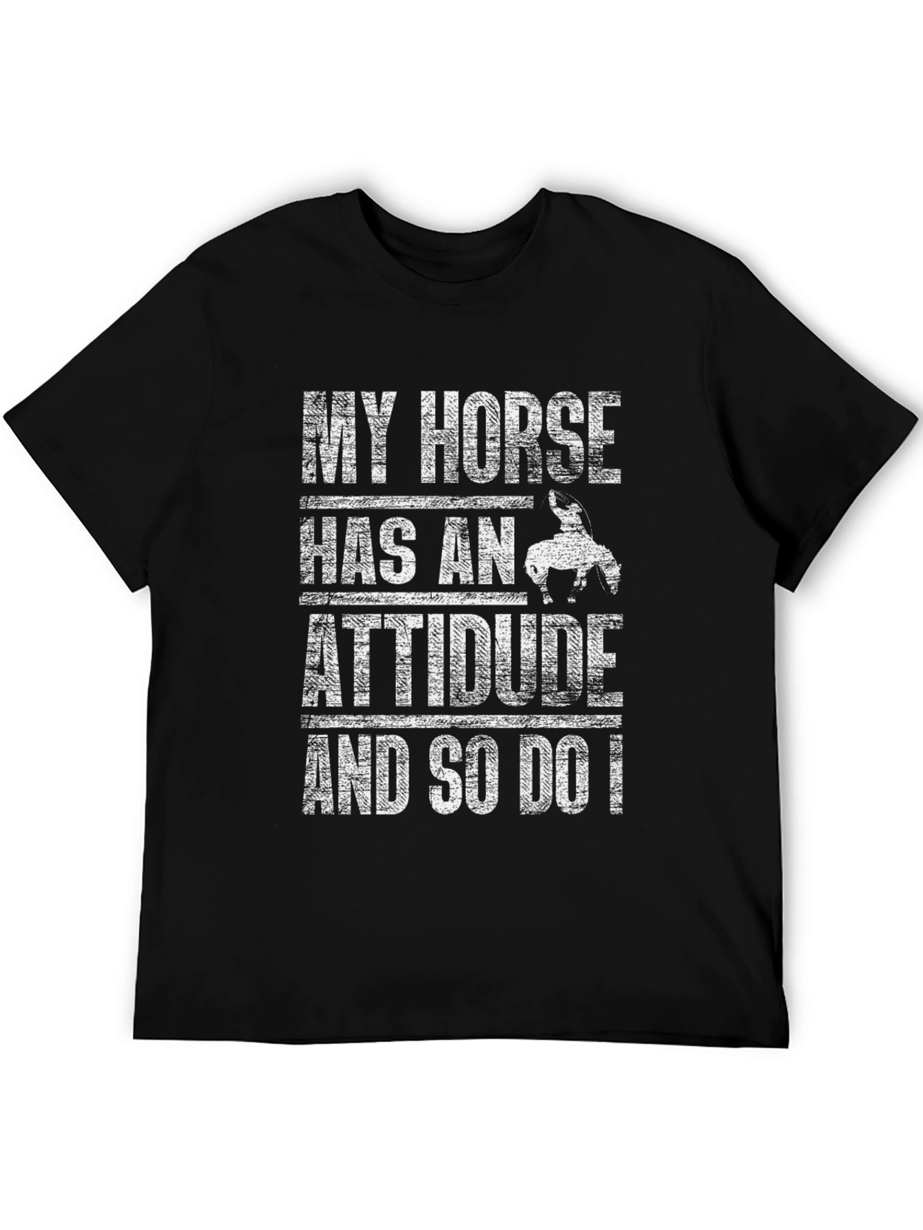 My Horse Has An Attitude Mens Black T-Shirt