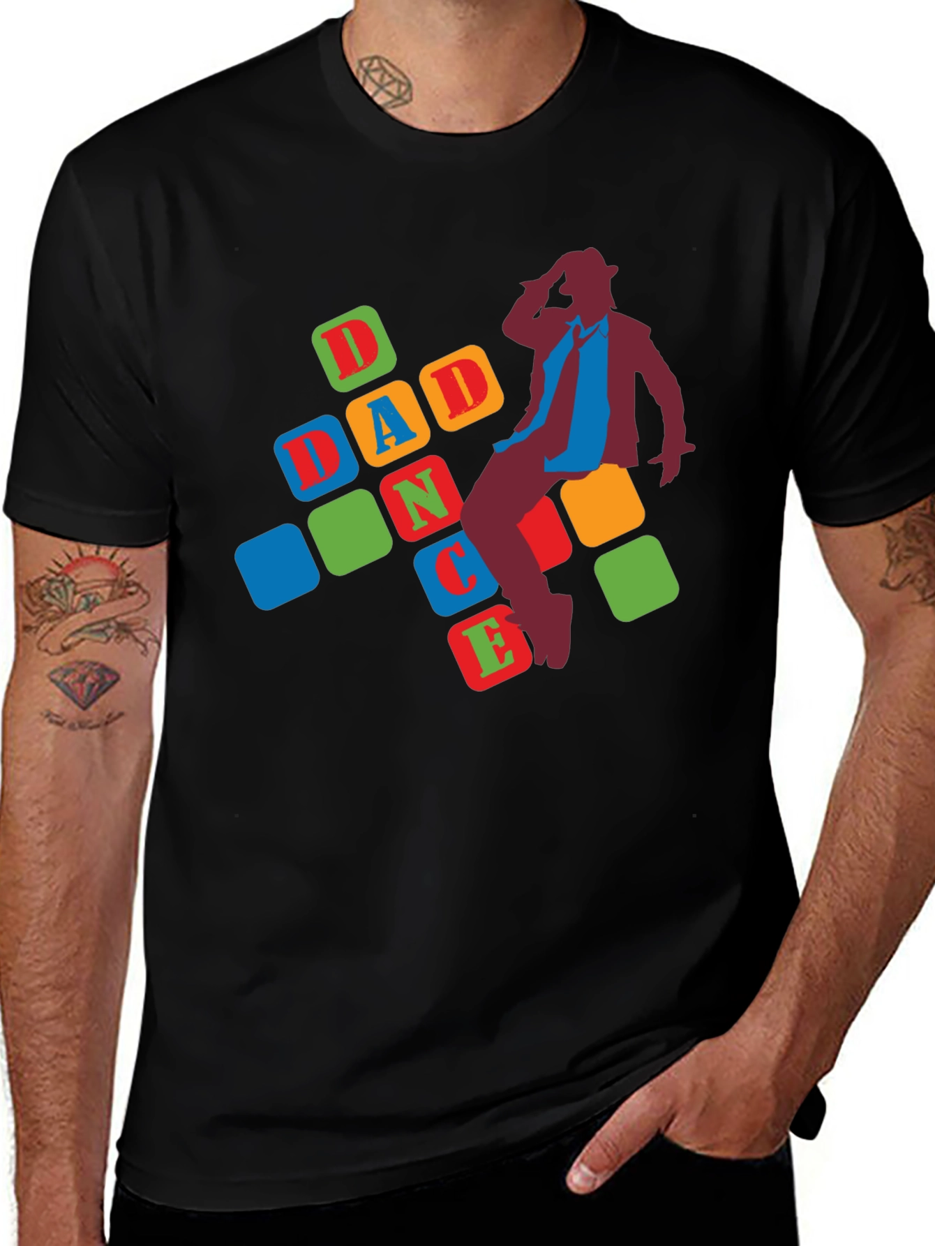 Dad Dance Graphic Tee - Black Casual T-Shirt