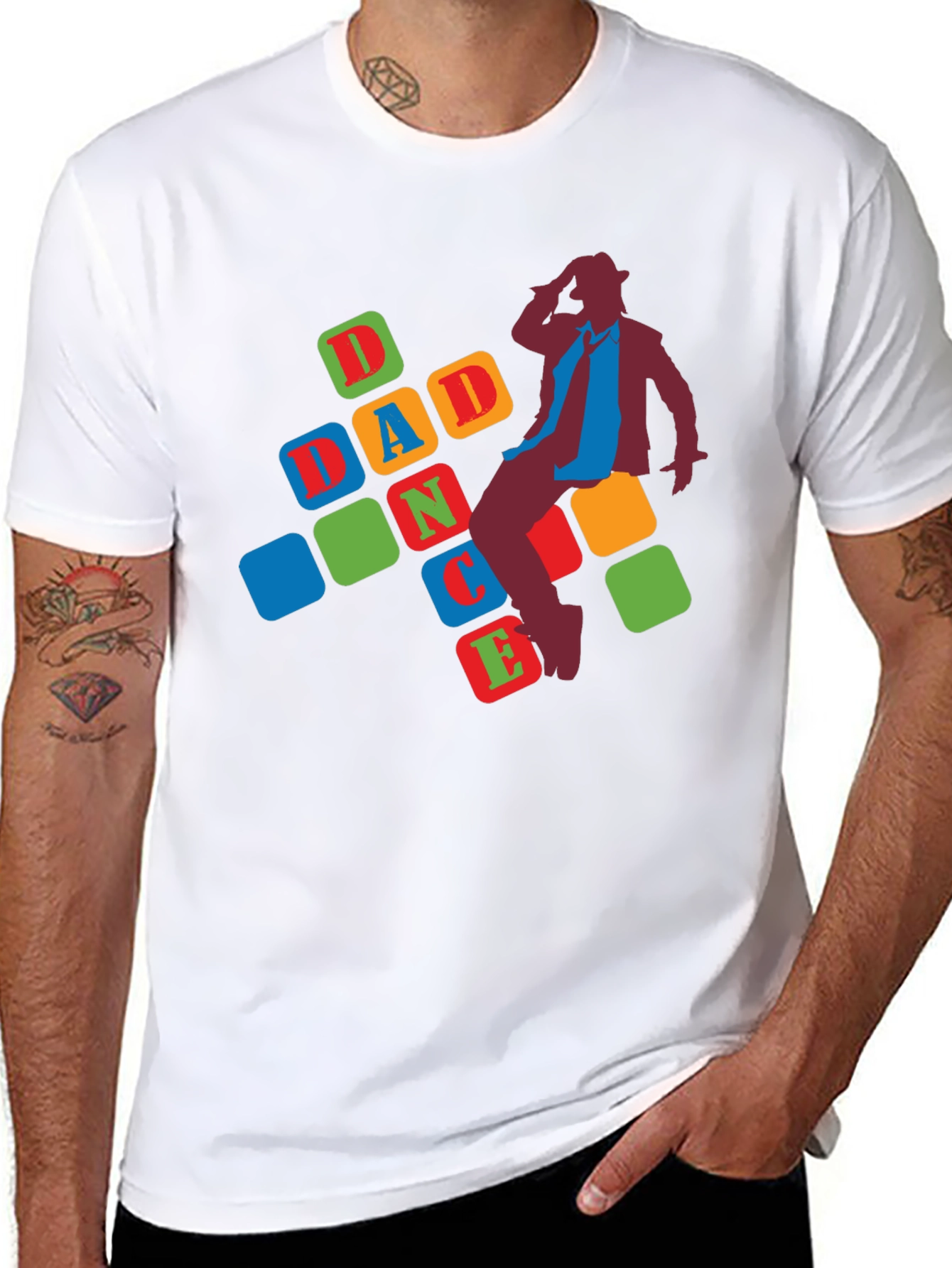 Dad Dance Graphic Tee - Black Casual T-Shirt